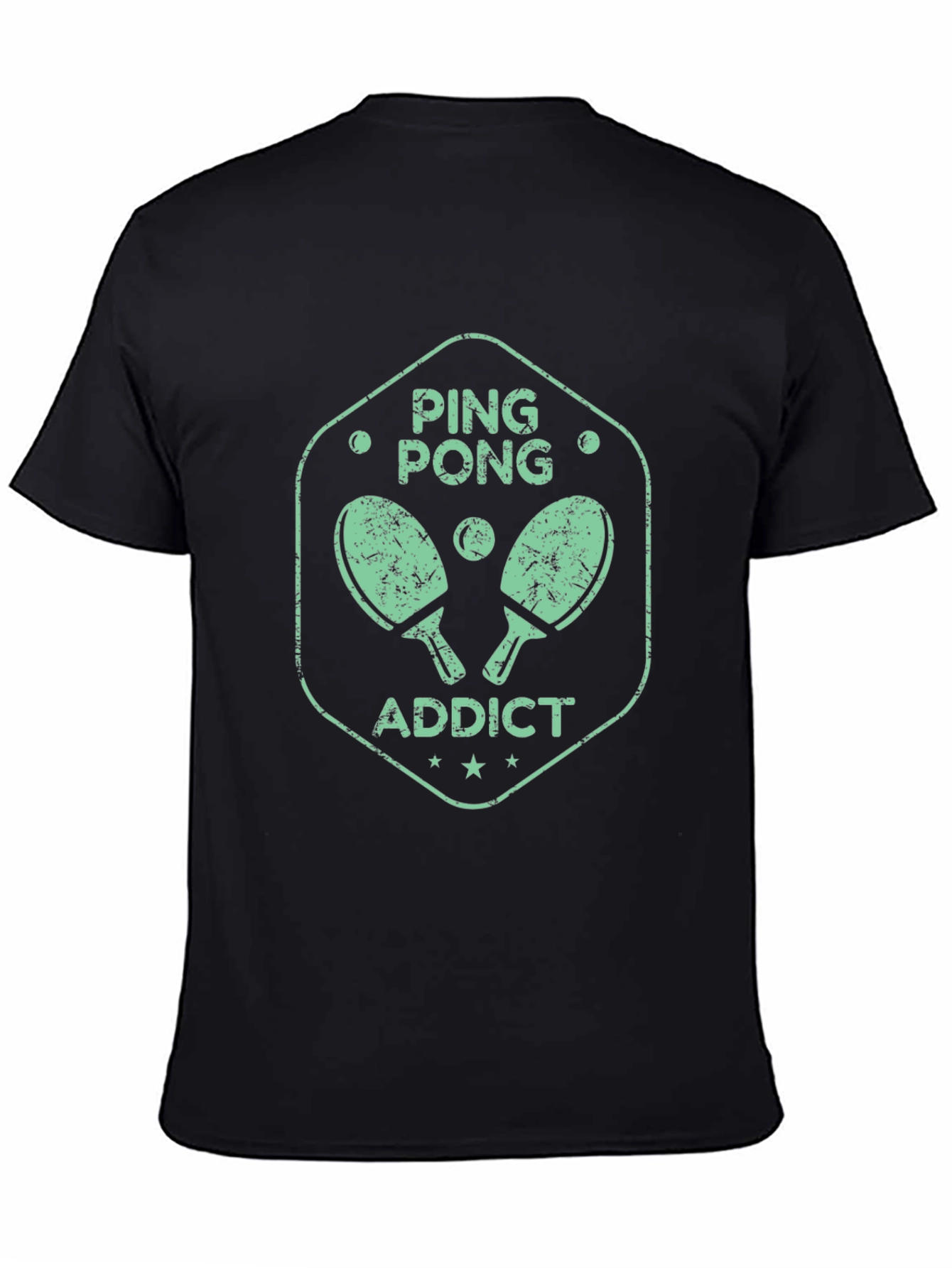 Black Ping Pong Addict Graphic T-Shirt view 4