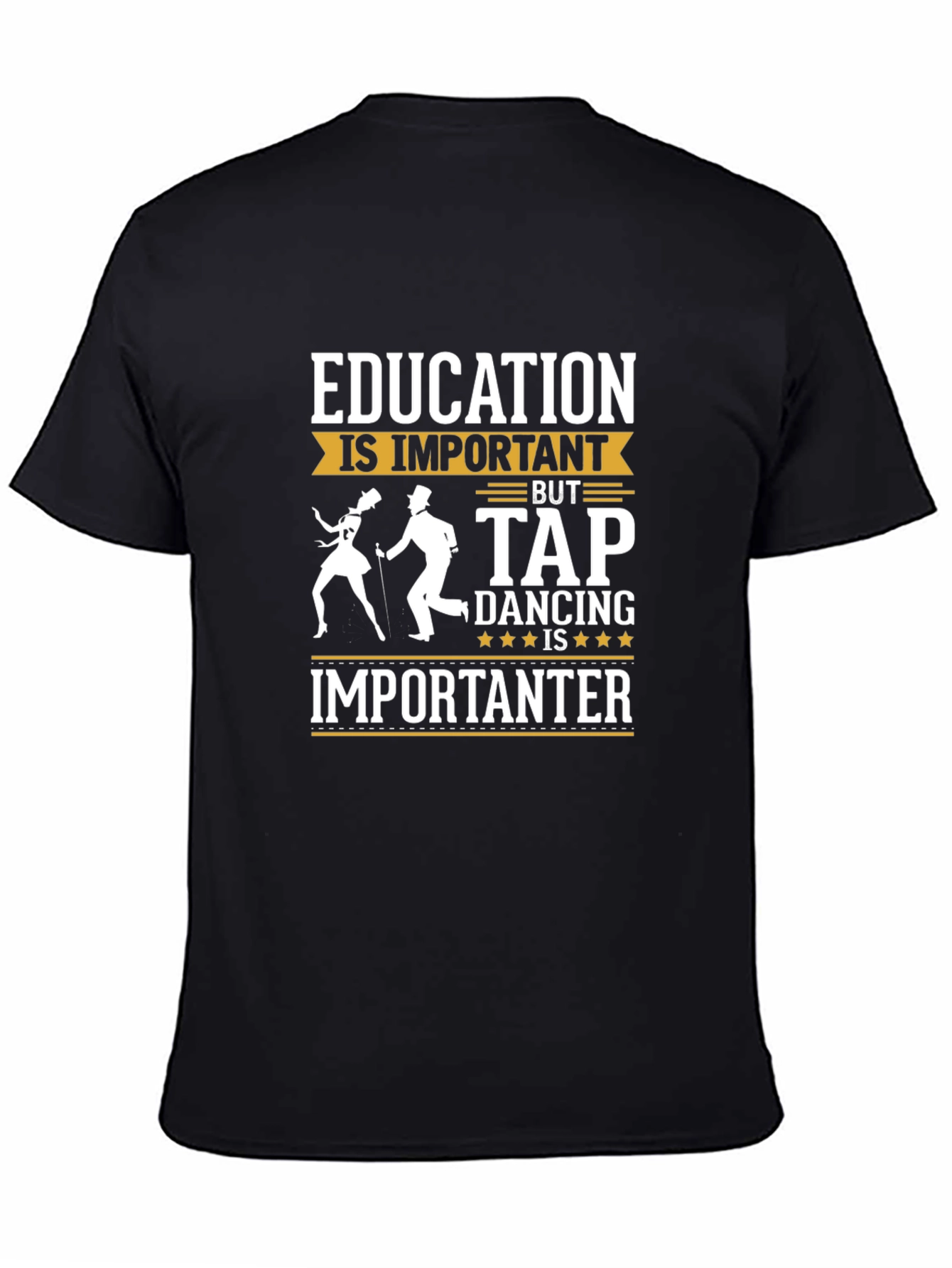 Black Education vs Tap Dancing Black T-Shirt view 4