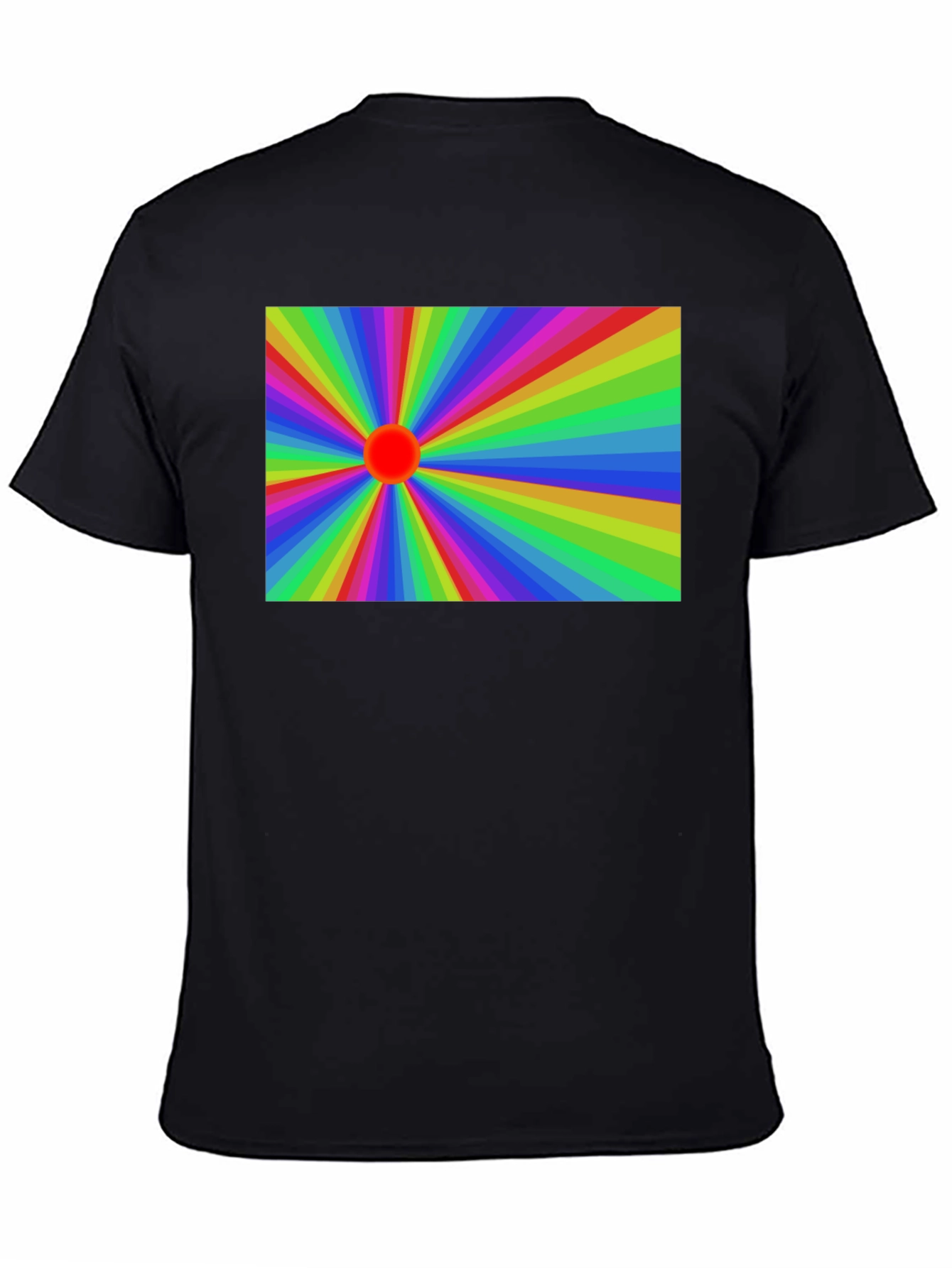 Black Retro Rainbow Burst Graphic Tee - Black view 4