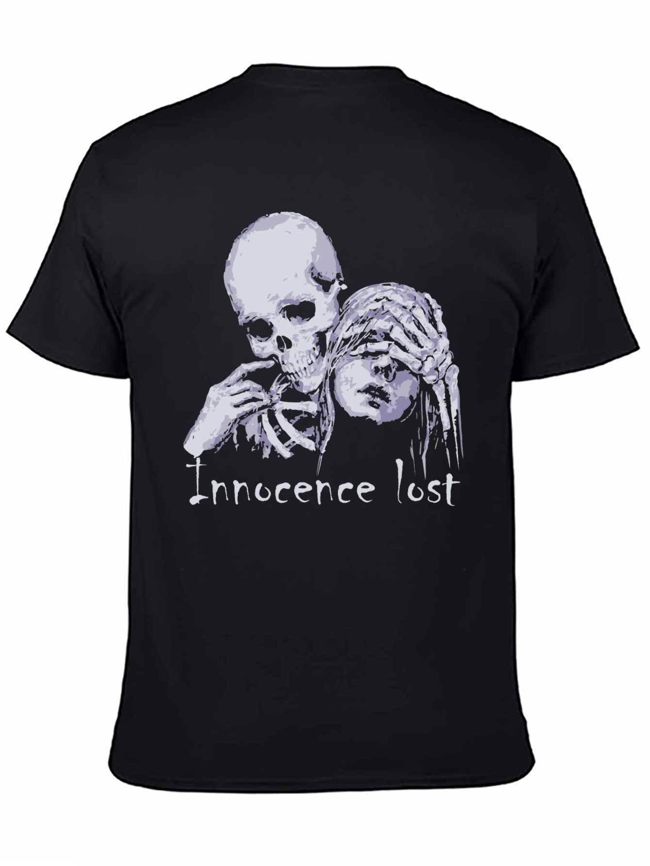 Black Innocence Lost Graphic Tee - Edgy Dark Humor Shirt view 4