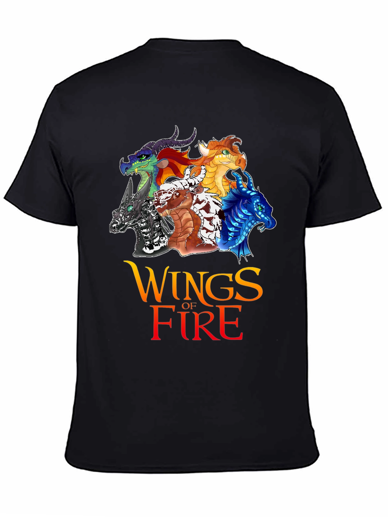 Black Wings of Fire Graphic T-Shirt view 4
