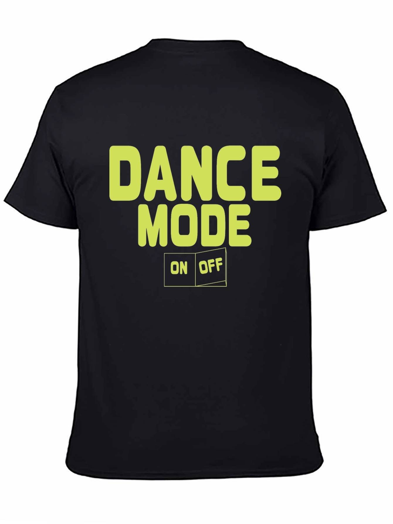 Black Dance Mode On/Off Graphic Tee - Black Cotton T-Shirt view 4