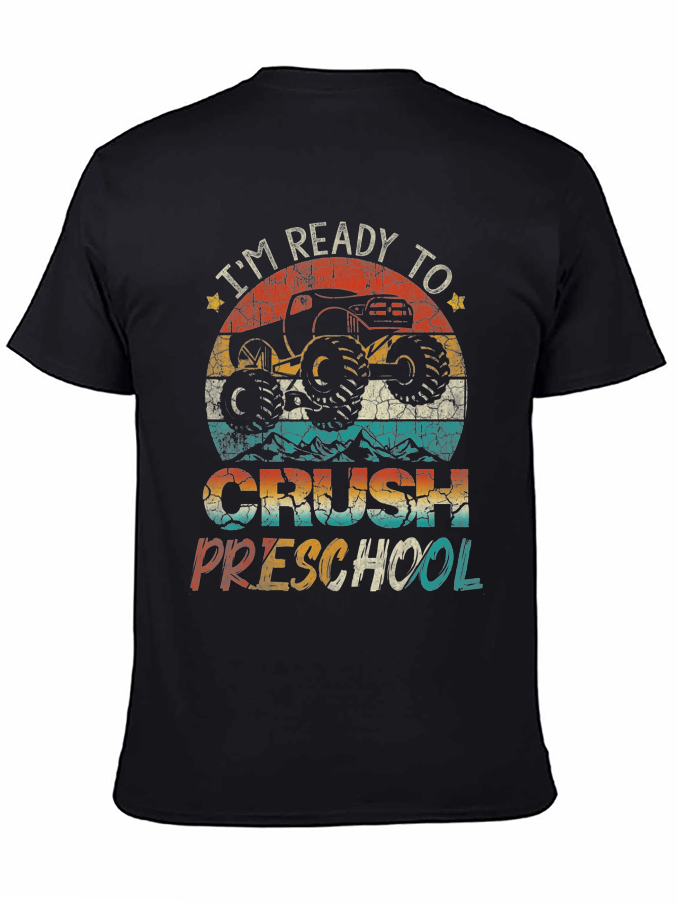Black Ready to Crush Preschool Monster Truck Tee view 4