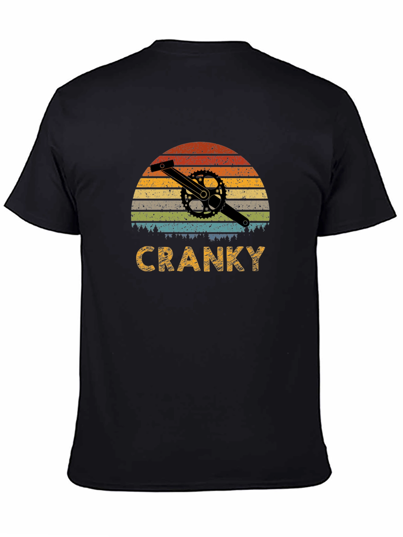 Black Cranky Retro Bike T-Shirt view 4
