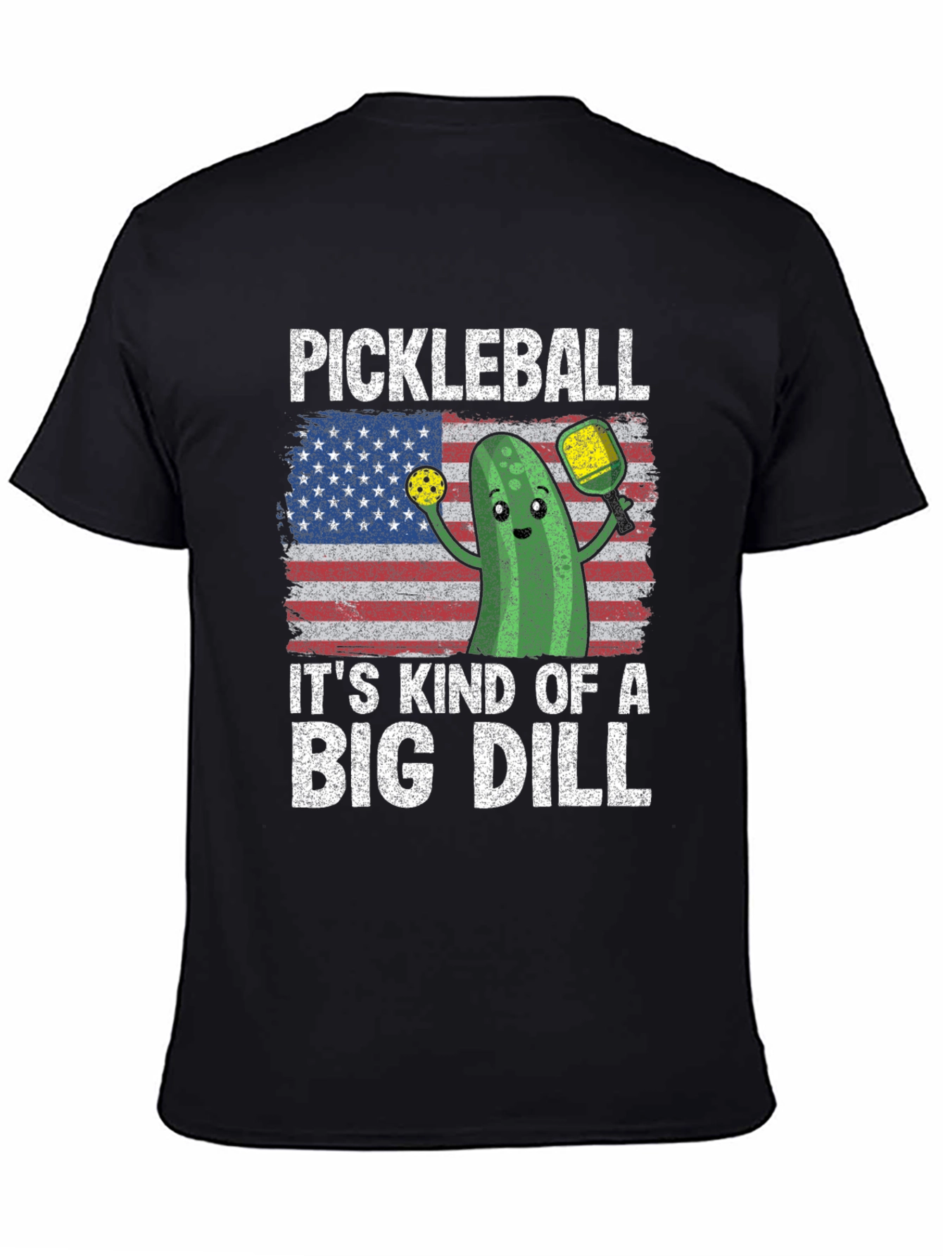 Black Pickleball Big Dill Graphic Tee view 4