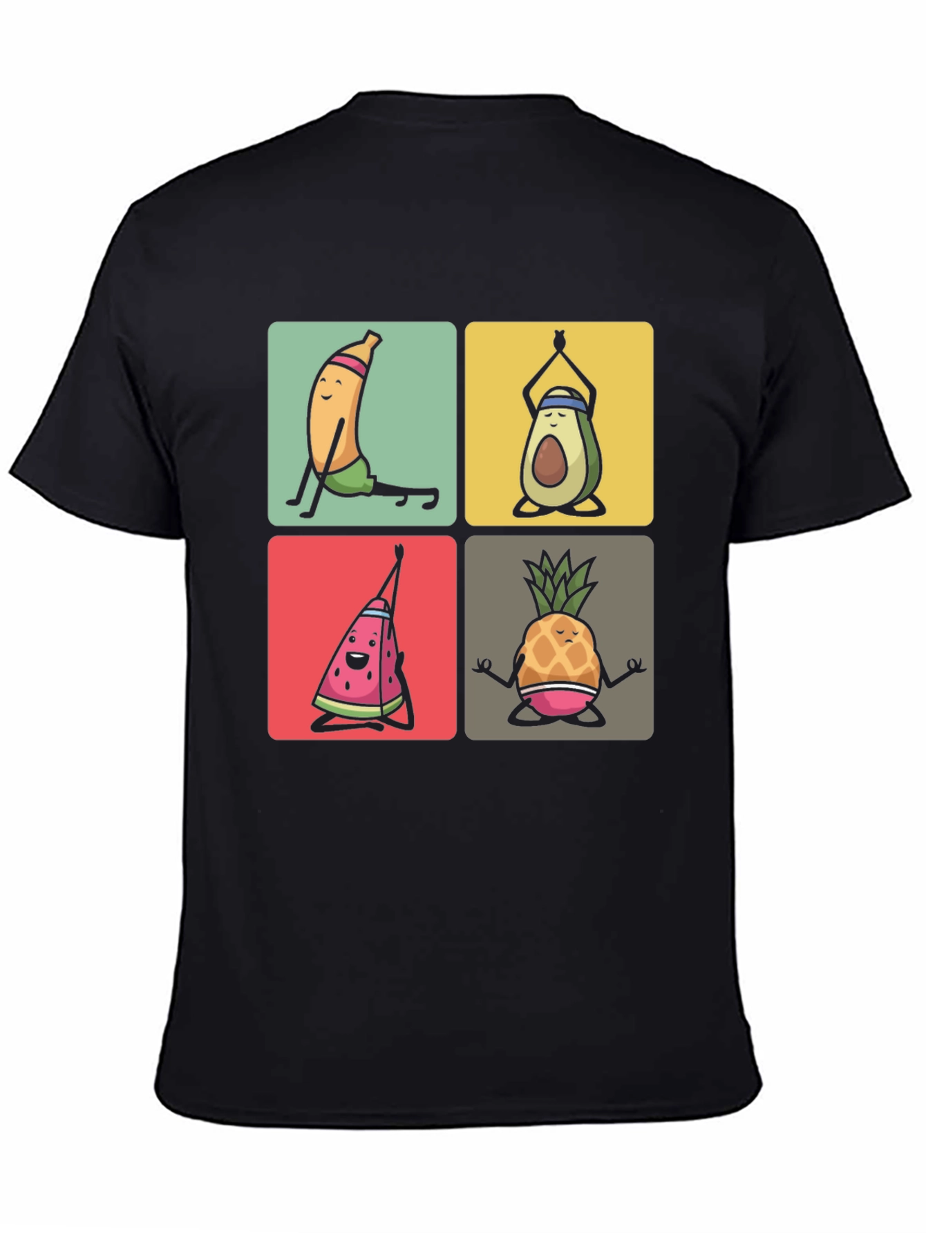 Black Yoga Fruit T-Shirt - Quirky & Comfortable Tee view 4