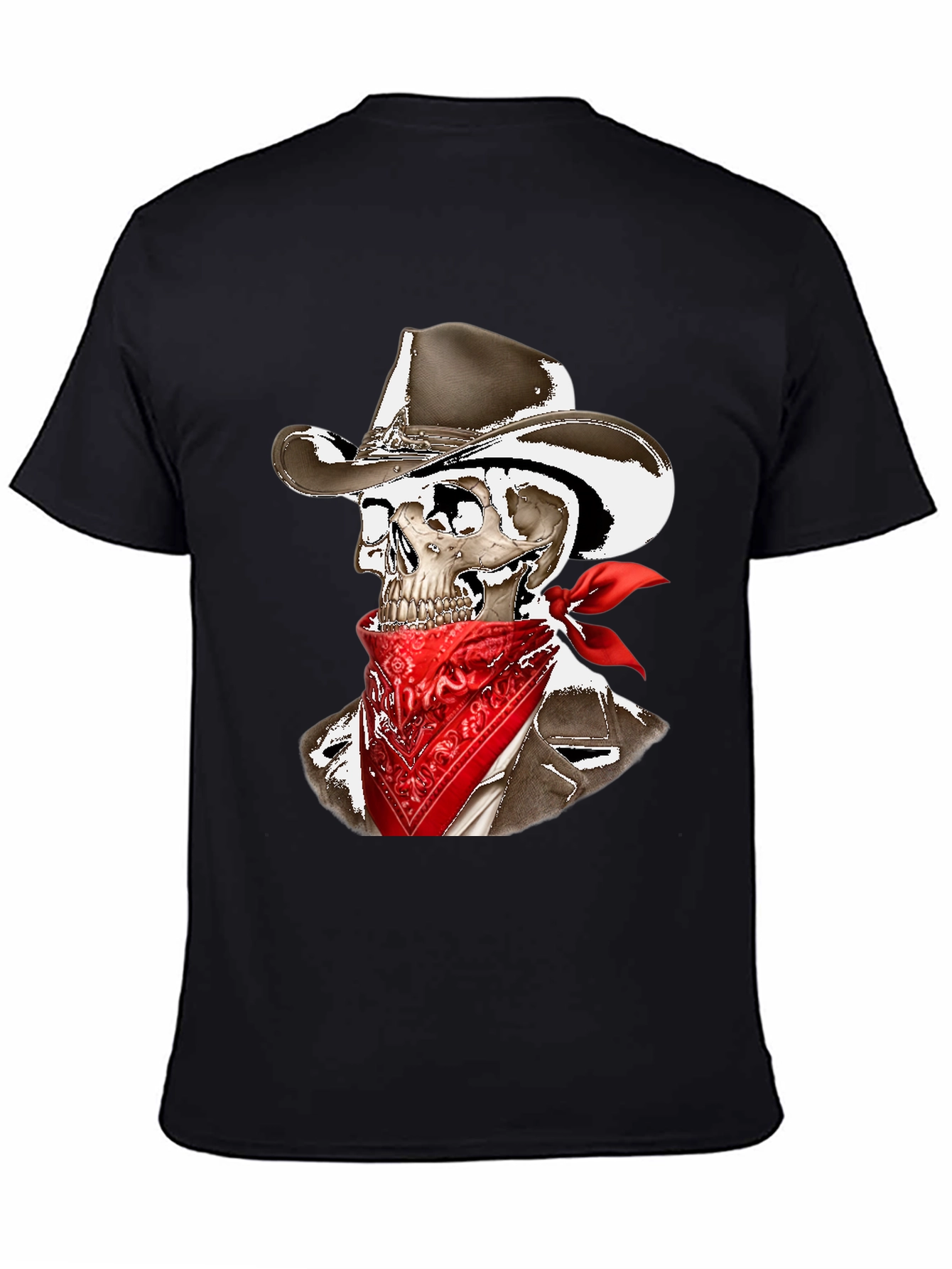 Black Cowboy Skeleton Graphic Tee view 4