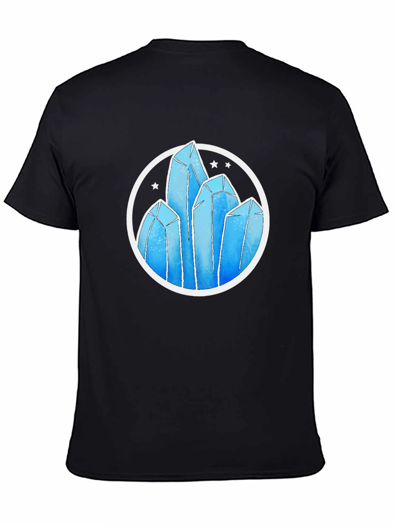 Black Crystal Formation Graphic Tee - Modern Design view 4