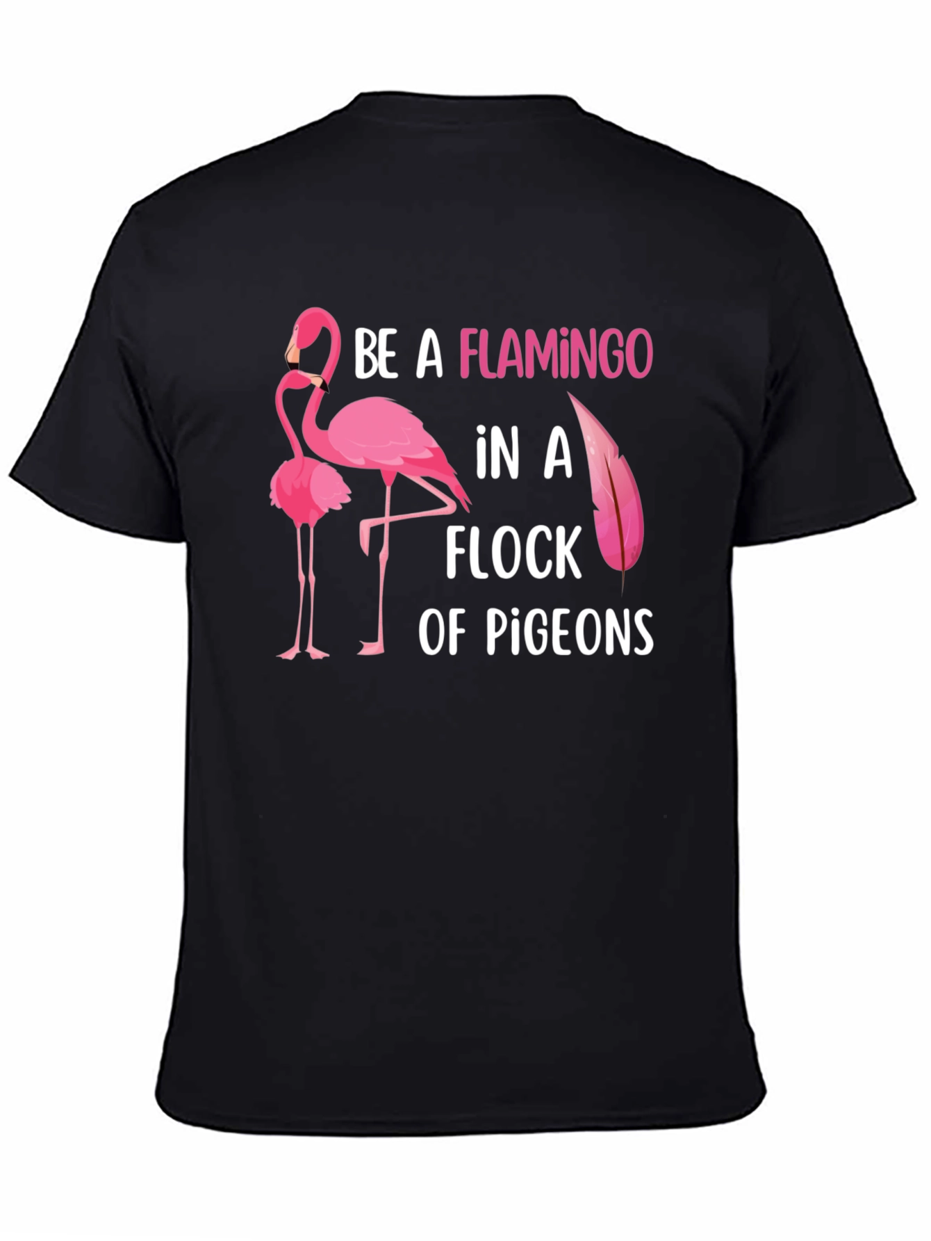 Black Be a Flamingo Graphic T-Shirt view 4