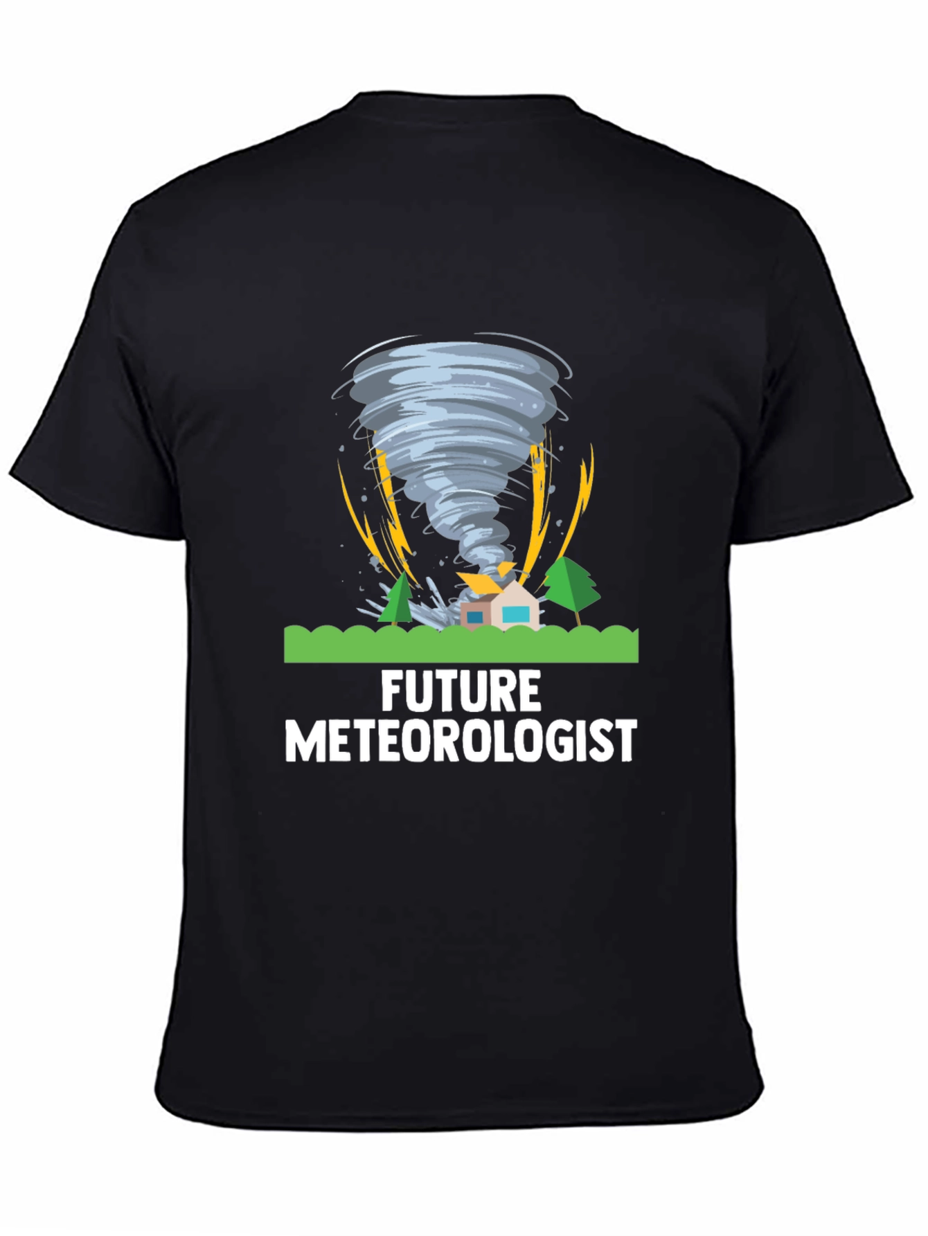 Black Future Meteorologist Tornado Graphic T-Shirt view 4