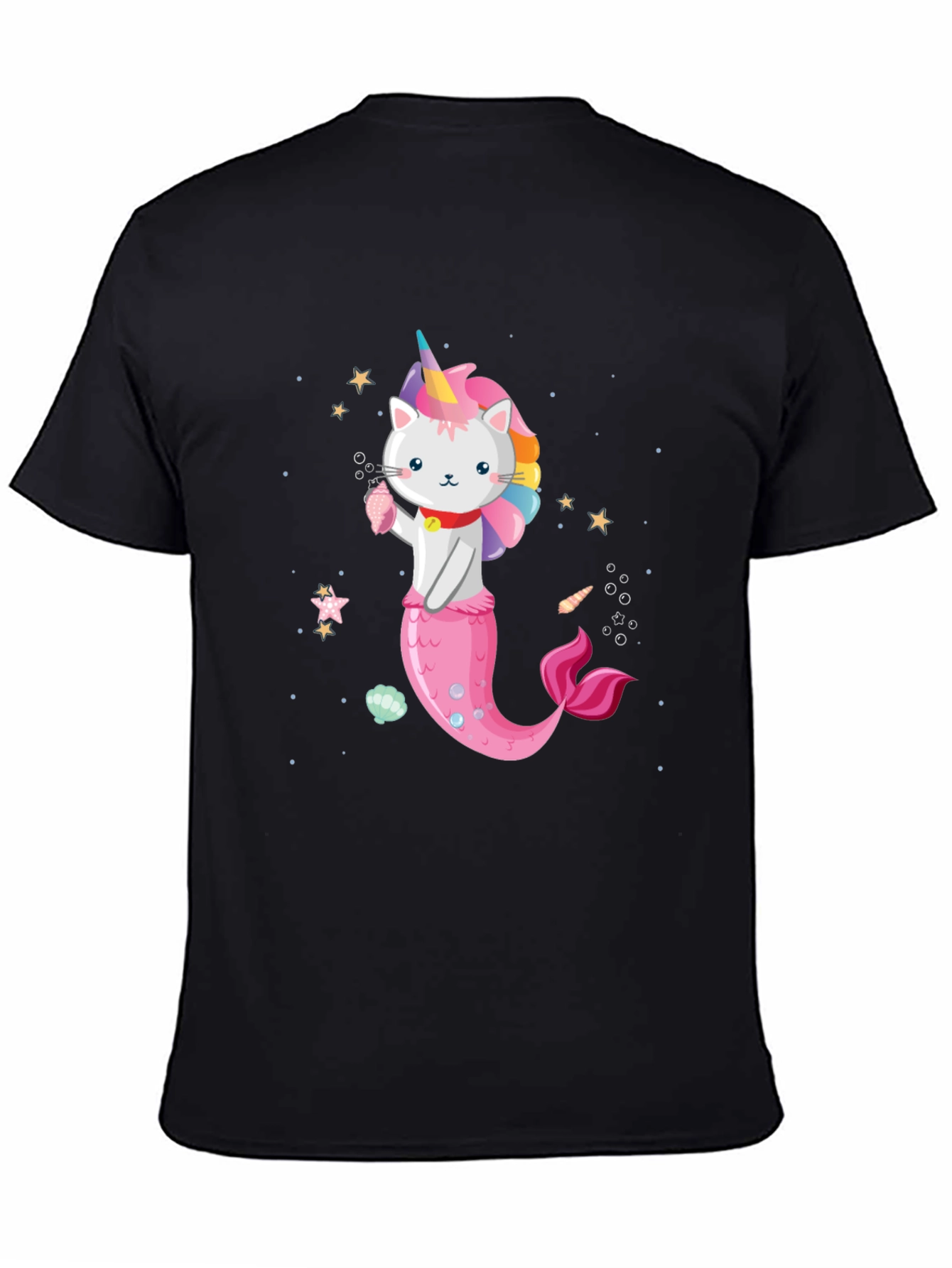 Unicorn Mermaid Cat T-Shirt - Whimsical Graphic Tee - 4