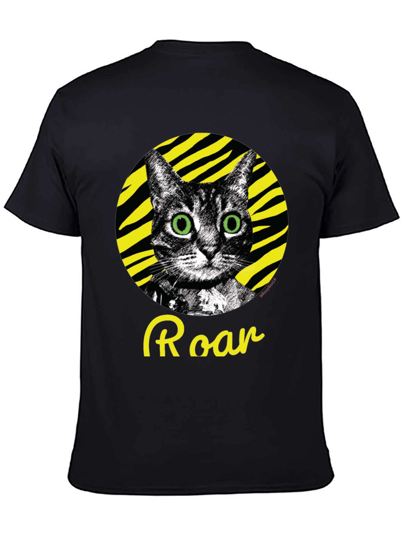 Black Roar! Cat Graphic Tee - Black view 4
