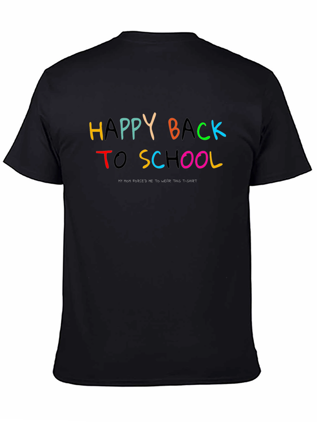 Black Happy Back to School Black T-Shirt view 4
