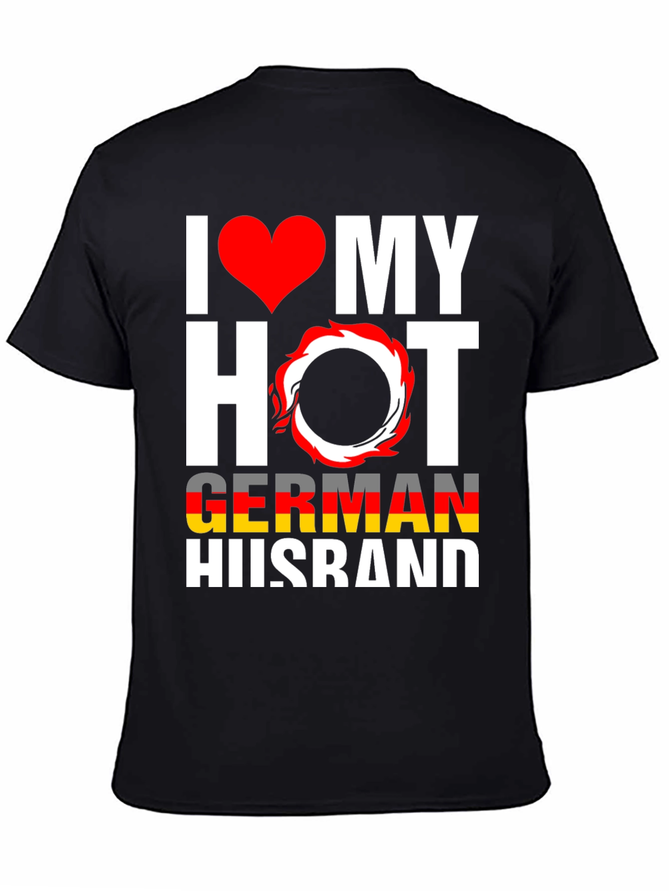 Black I Love My Hot German Husband Graphic Tee view 4
