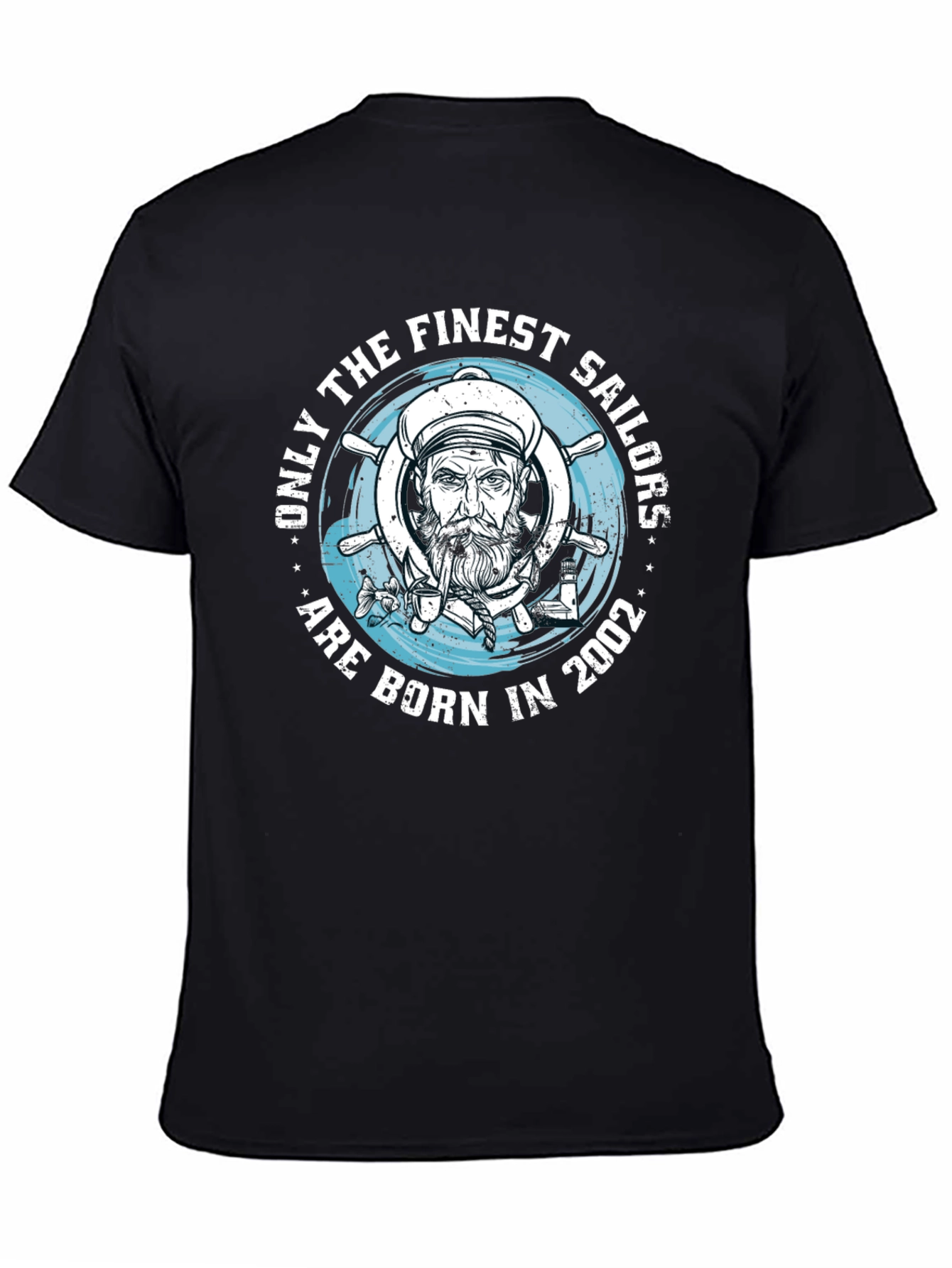 Black Finest Sailors Born in 2002 T-Shirt view 4