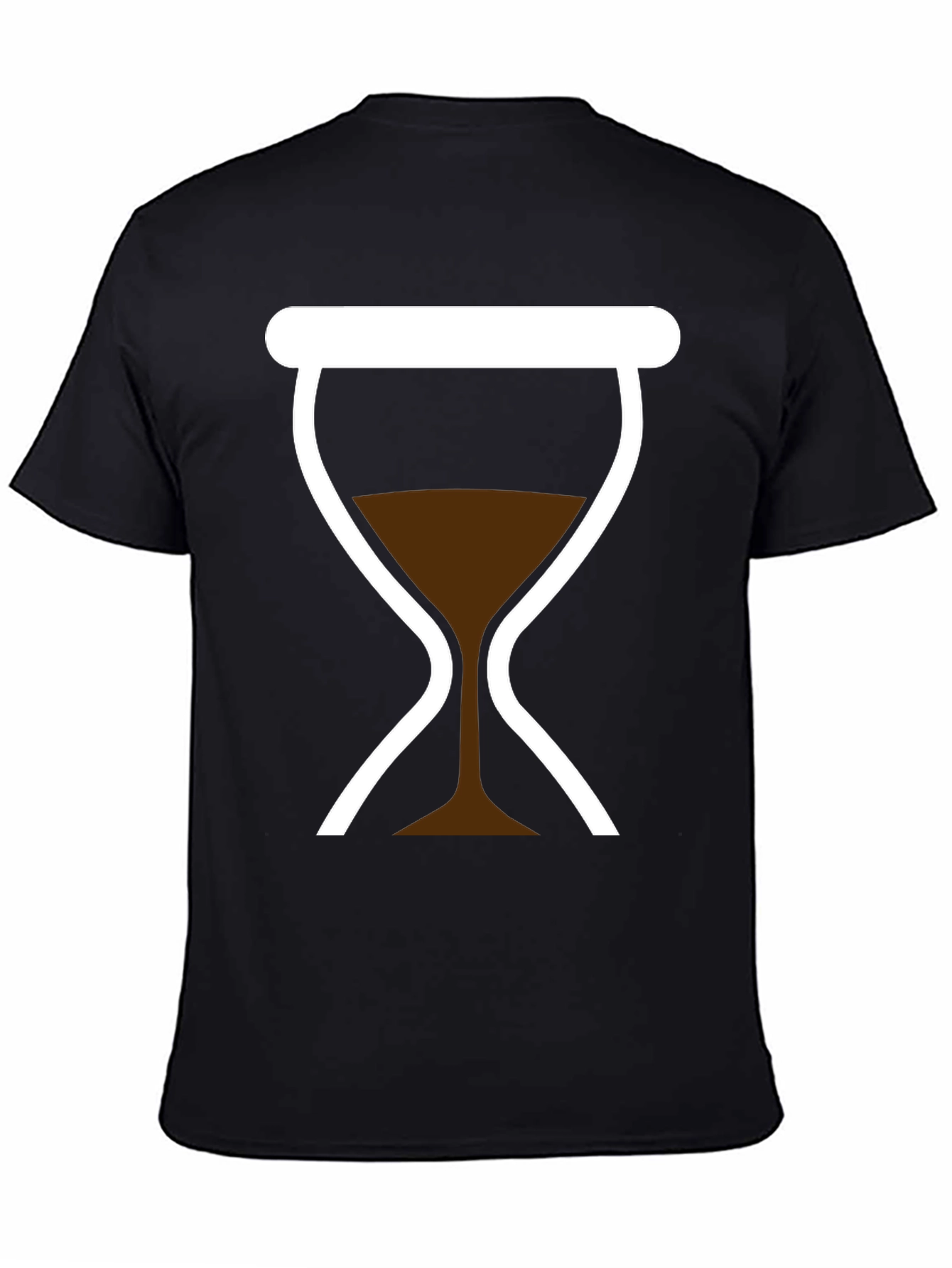 Black Stylish Hourglass Graphic Tee - Classic Design, Black Shirt view 4