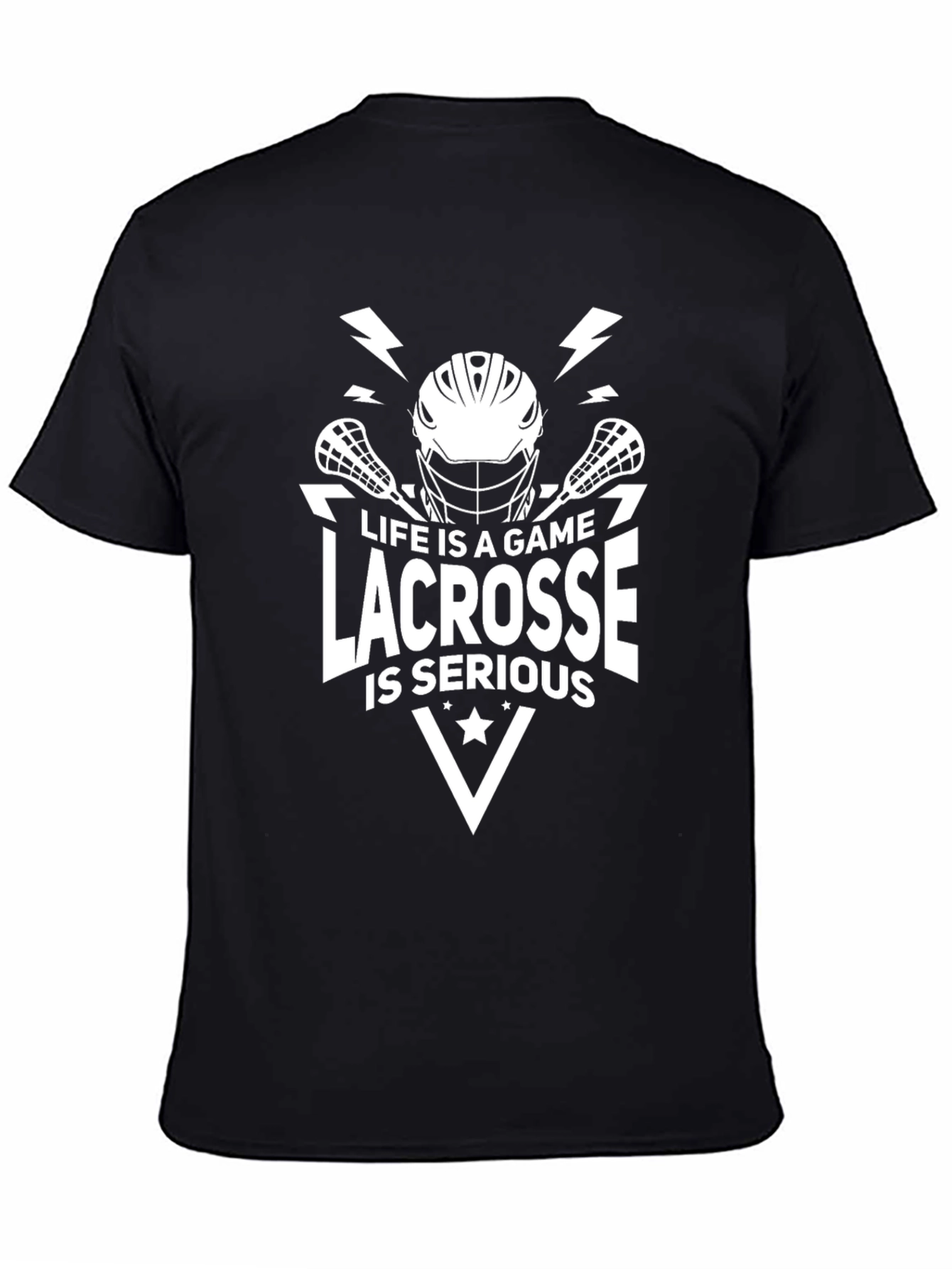 Black Life is a Game Lacrosse T-Shirt view 4