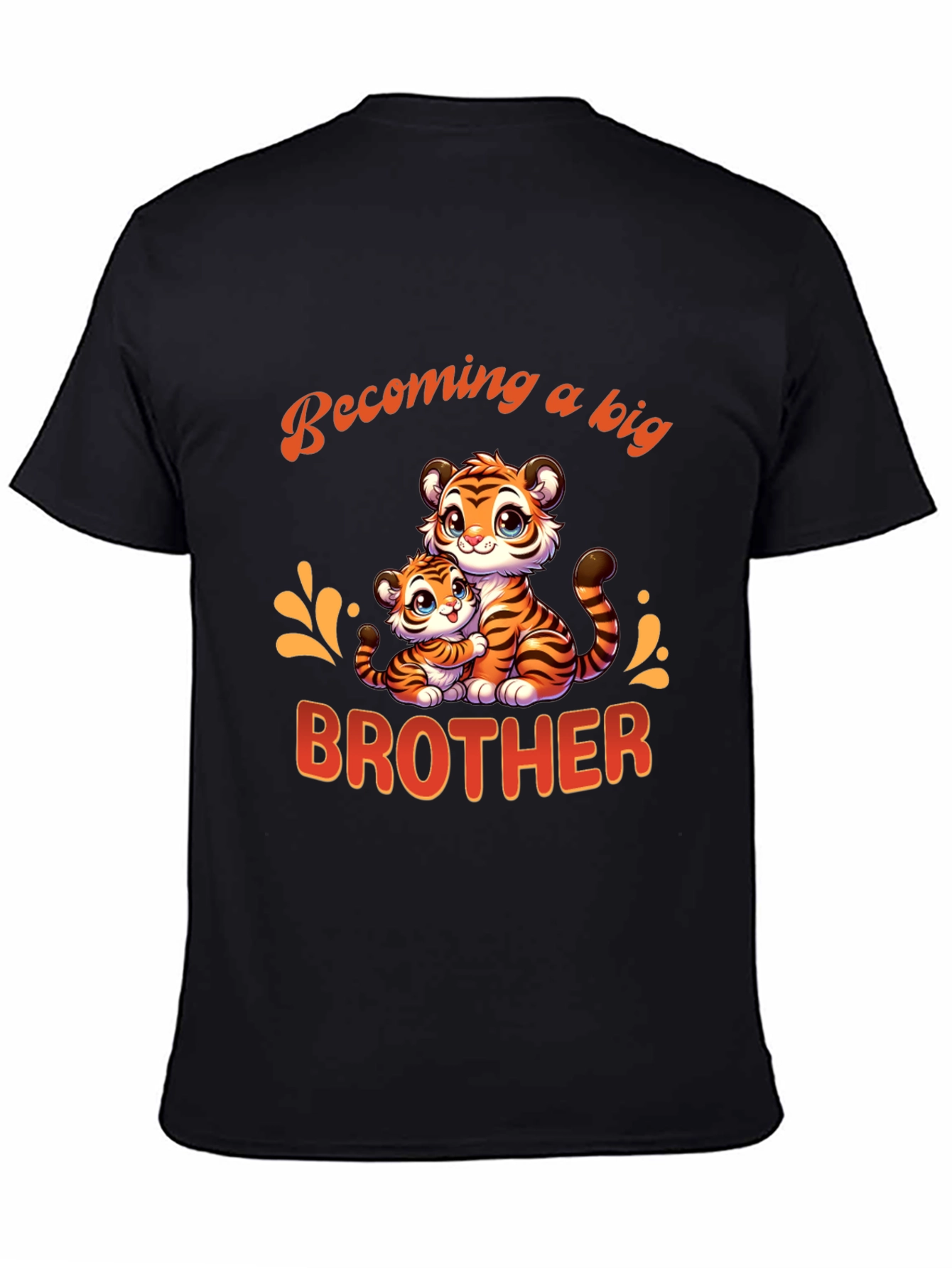 Black Becoming a Big Brother Tiger Graphic T-Shirt view 4
