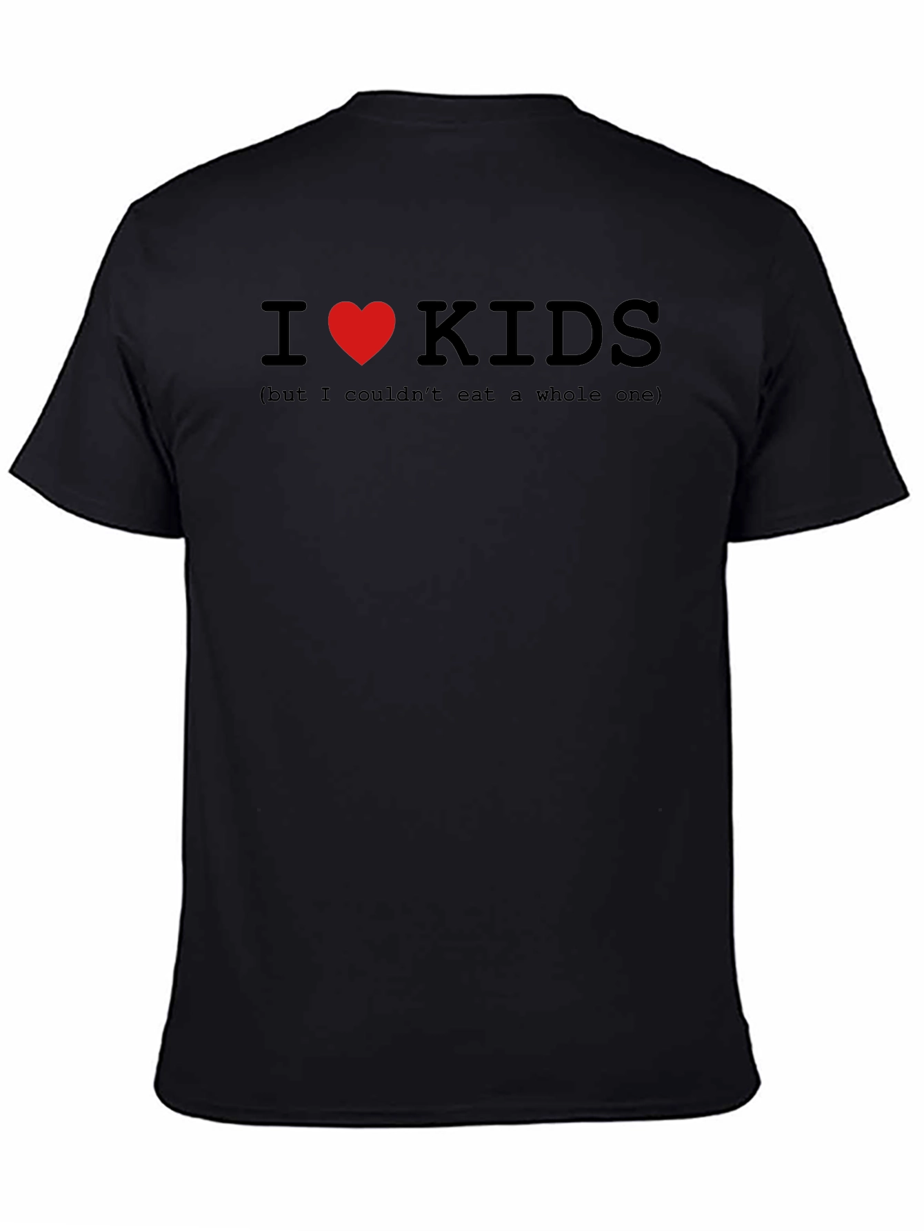 Black I Heart Kids Humor T-Shirt - Graphic Tee view 4