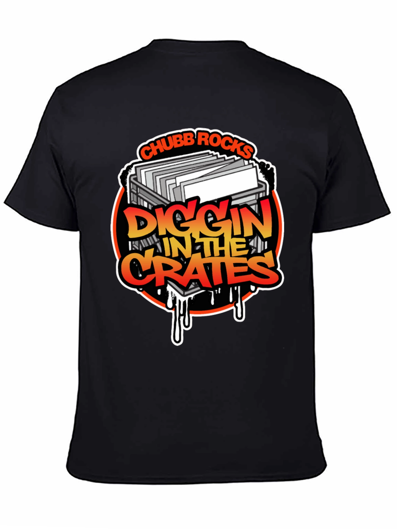 Black Chubb Rocks Diggin' In The Crates Black T-Shirt view 4