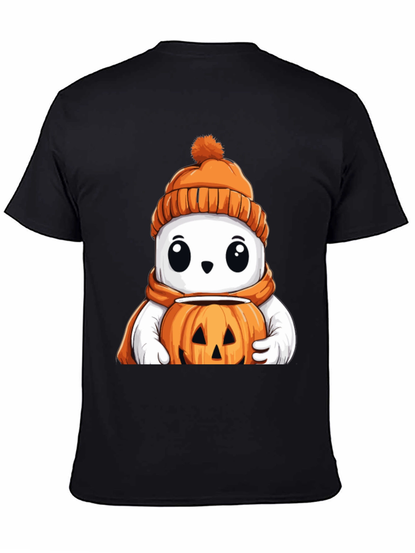 Black Cute Halloween Ghost T-Shirt view 4