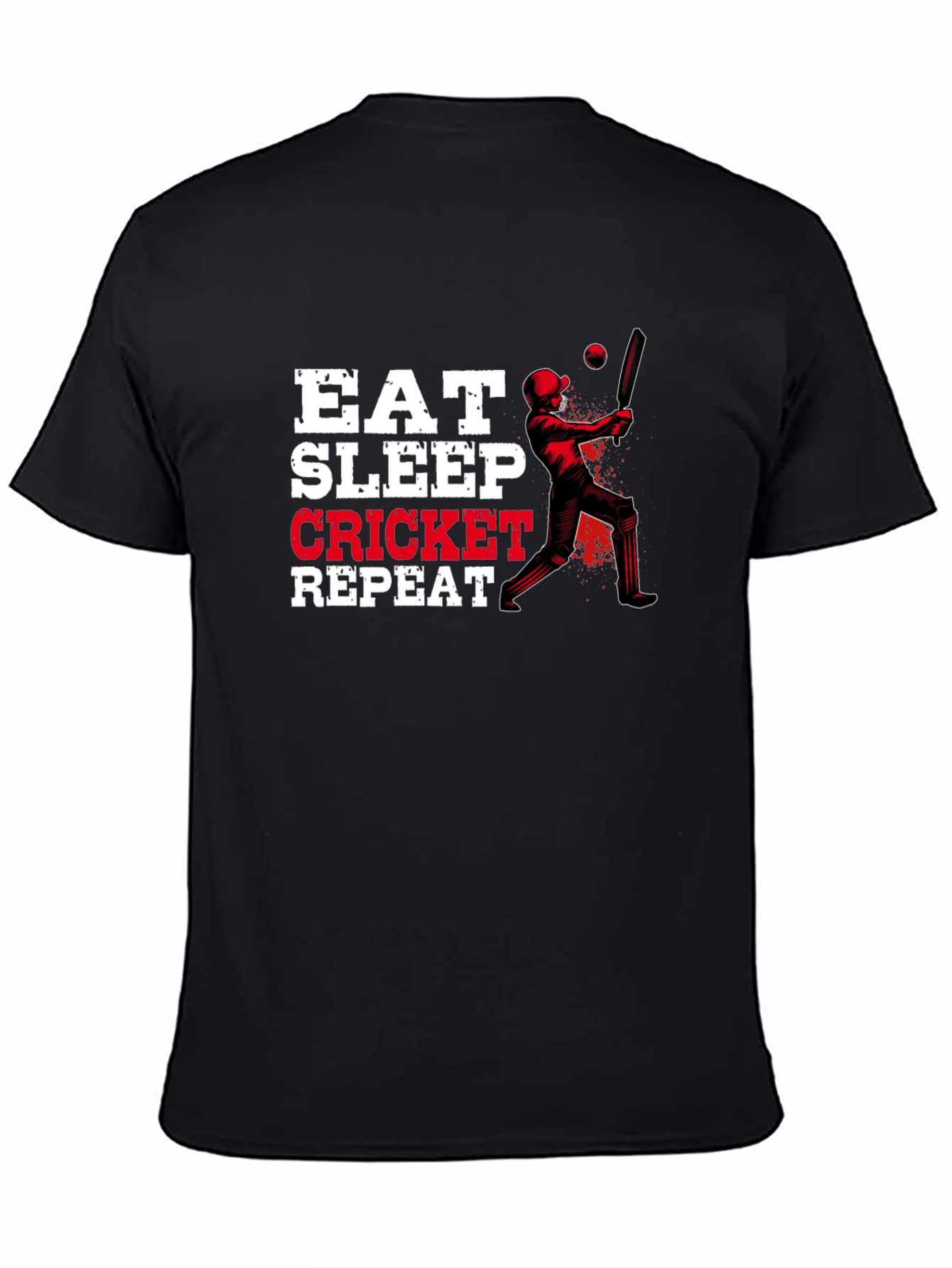 Eat Sleep Cricket Repeat Graphic Tee - 4