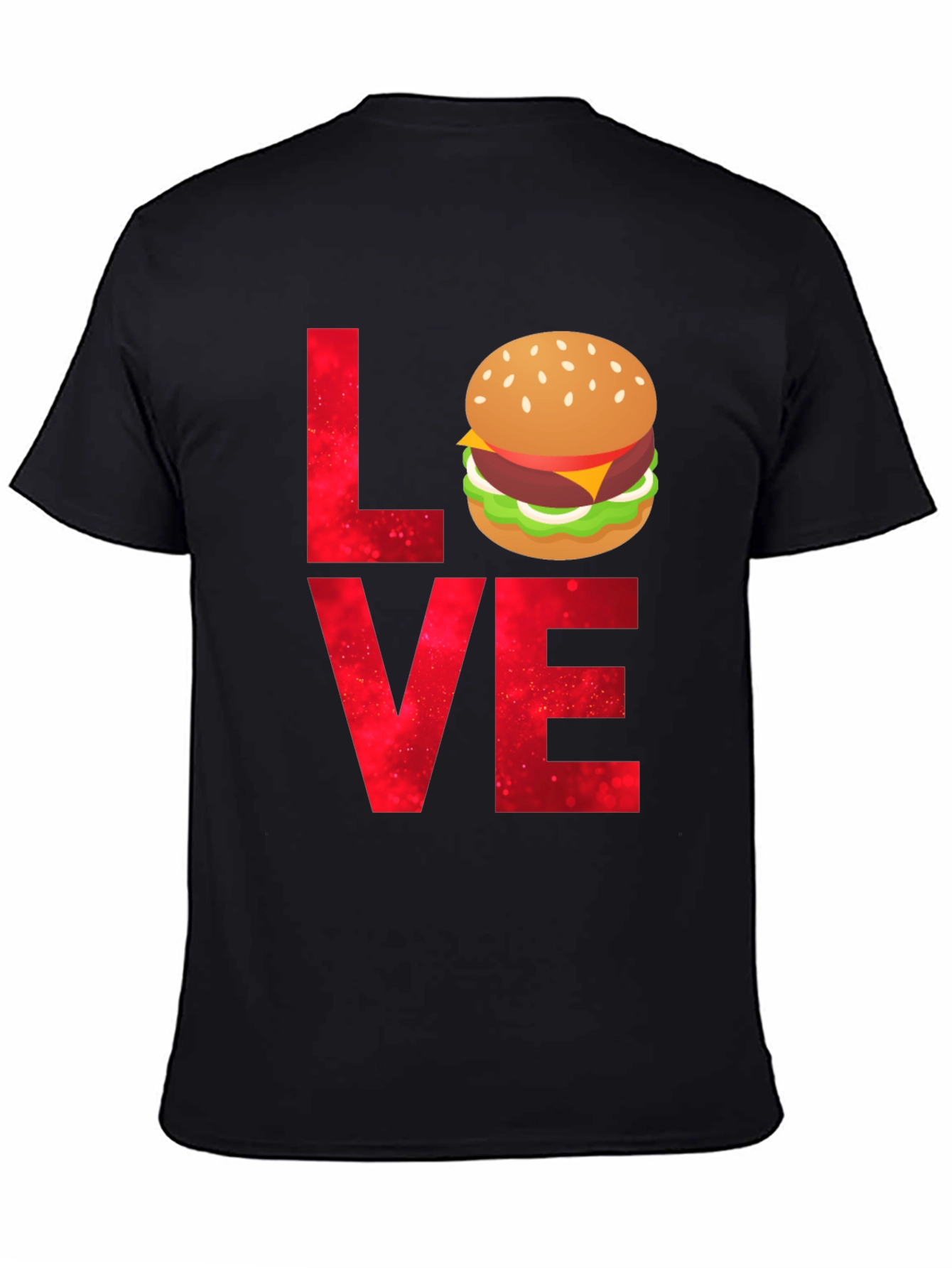 Black Love Burger T-Shirt - Foodie Tee view 4