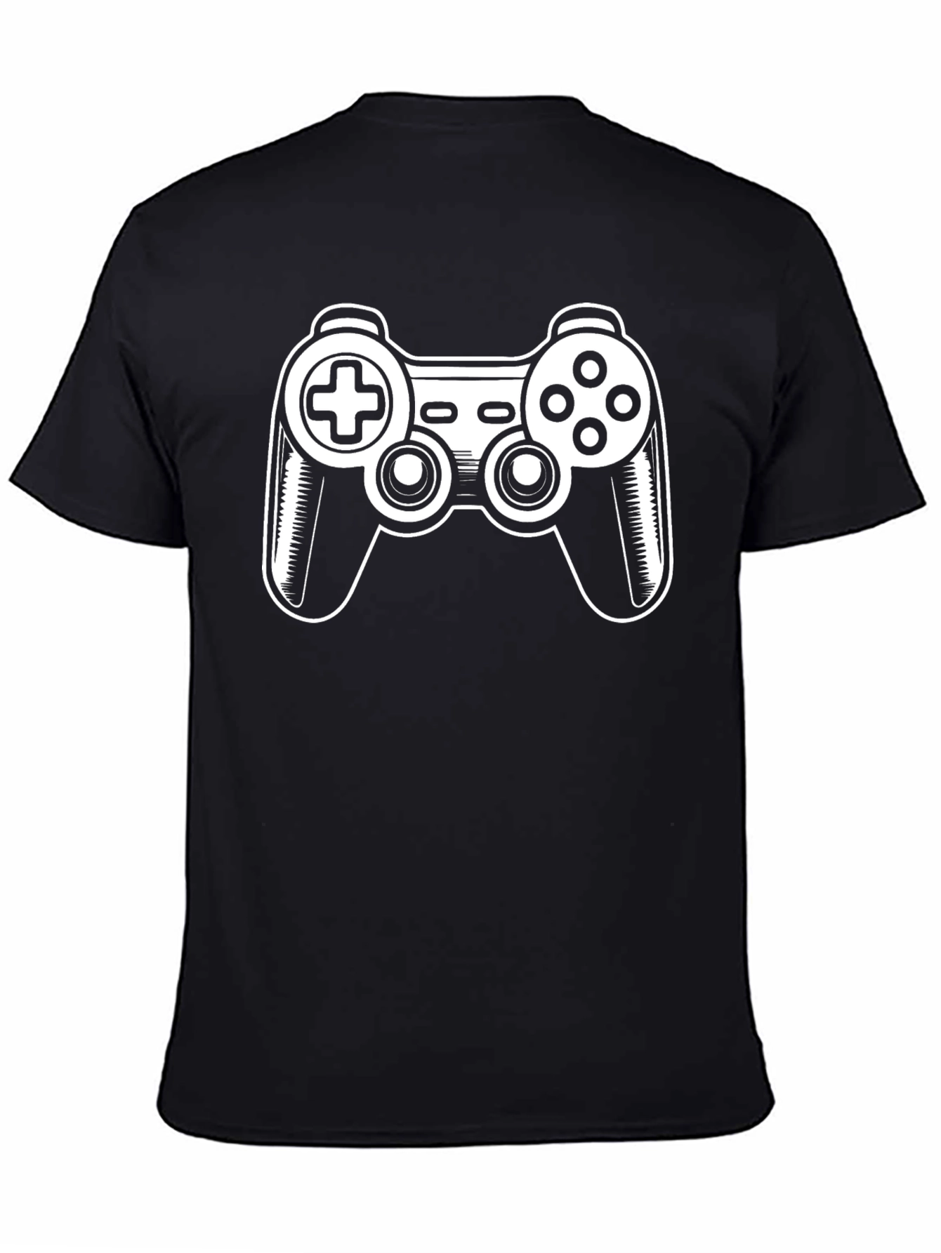 Black Gaming Controller Graphic Tee - Black T-Shirt view 4
