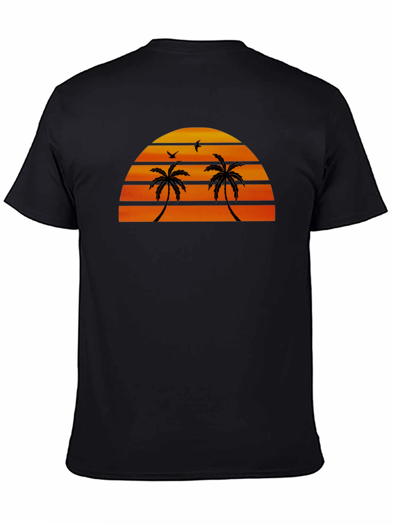 Black Sunset Palm Tree Graphic Tee view 4