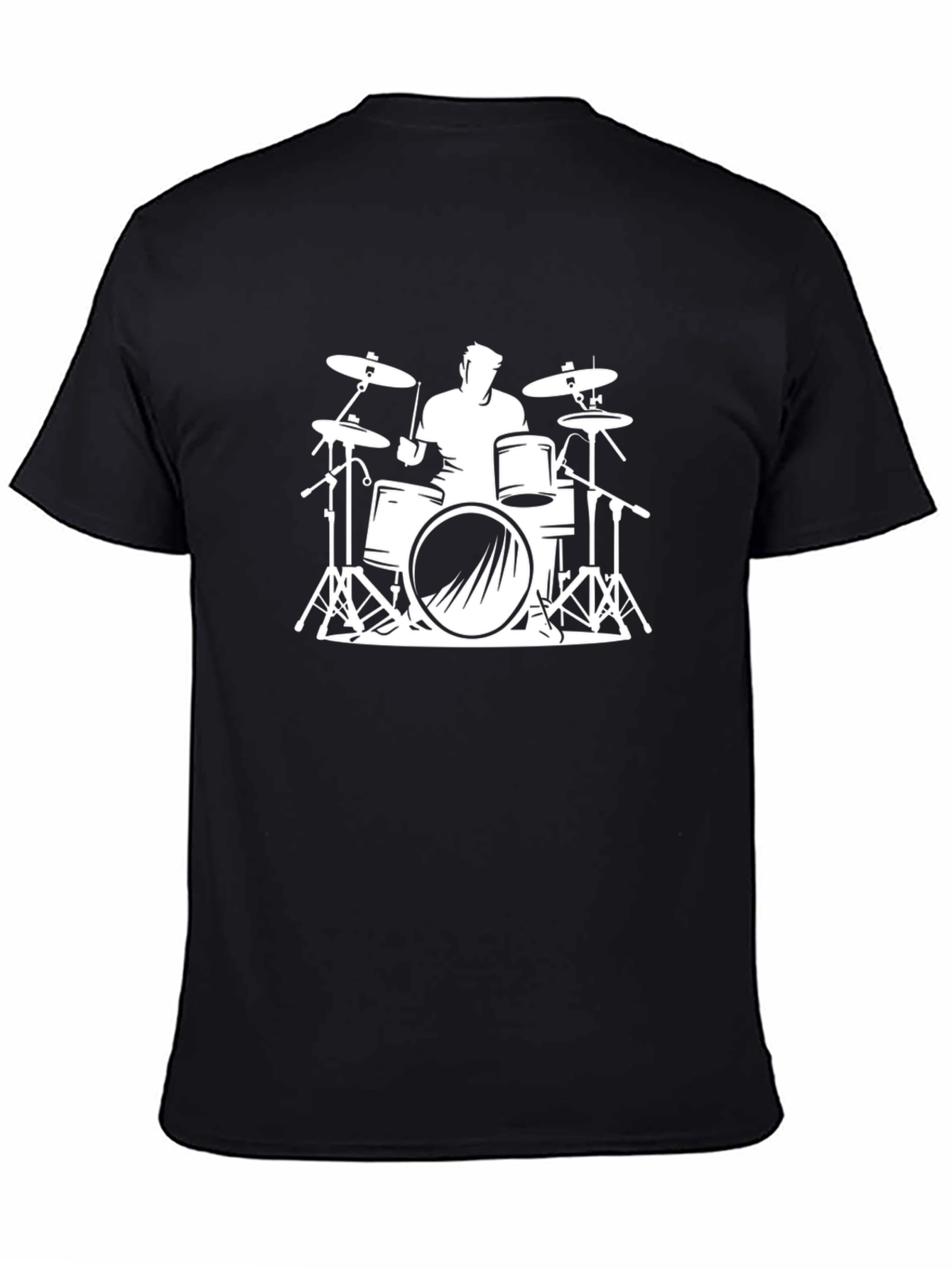 Black Drummer Graphic Tee - Black Cotton T-Shirt view 4
