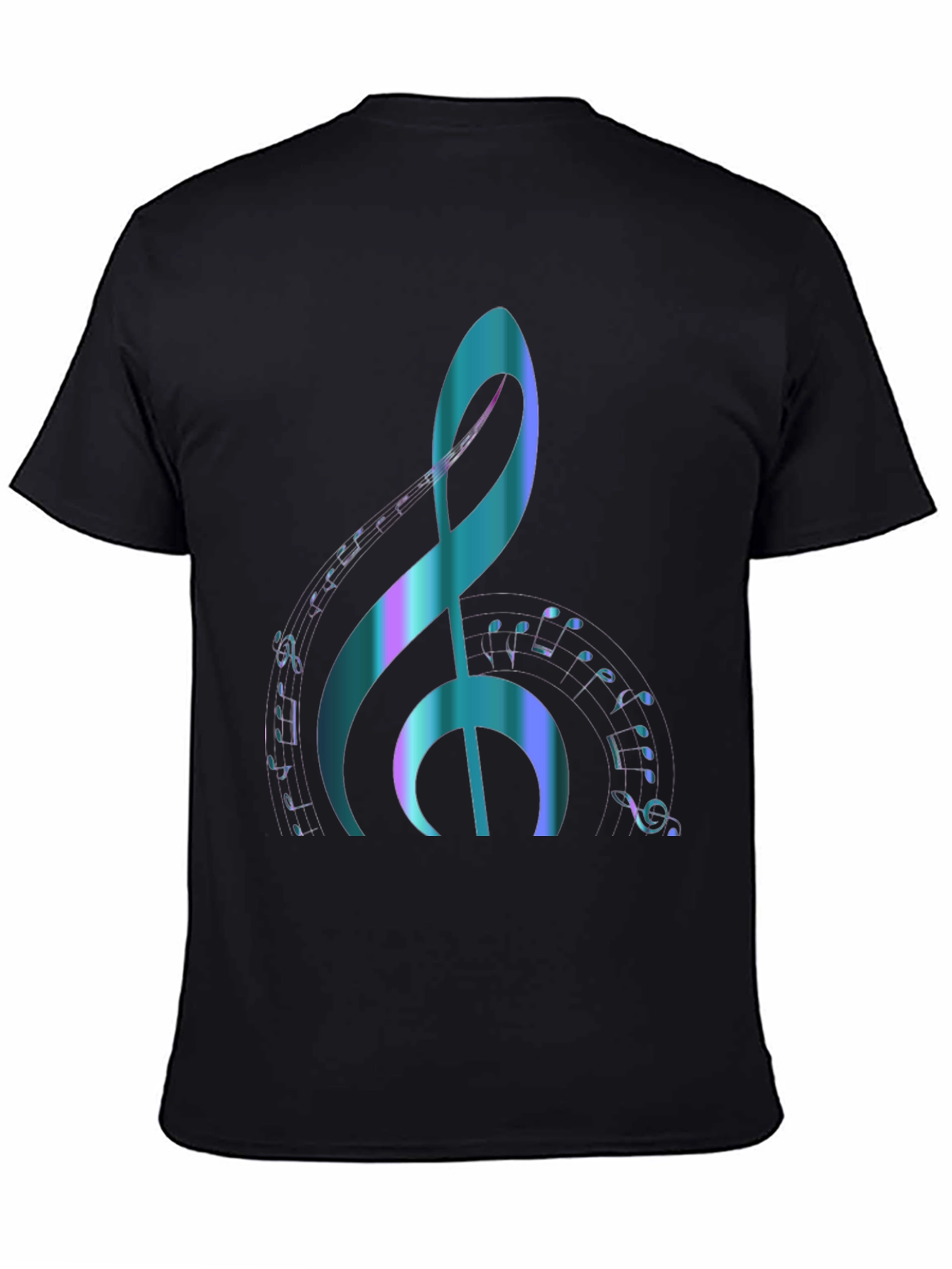 Black Music Note Graphic Tee - Stylish & Comfortable Black T-Shirt view 4