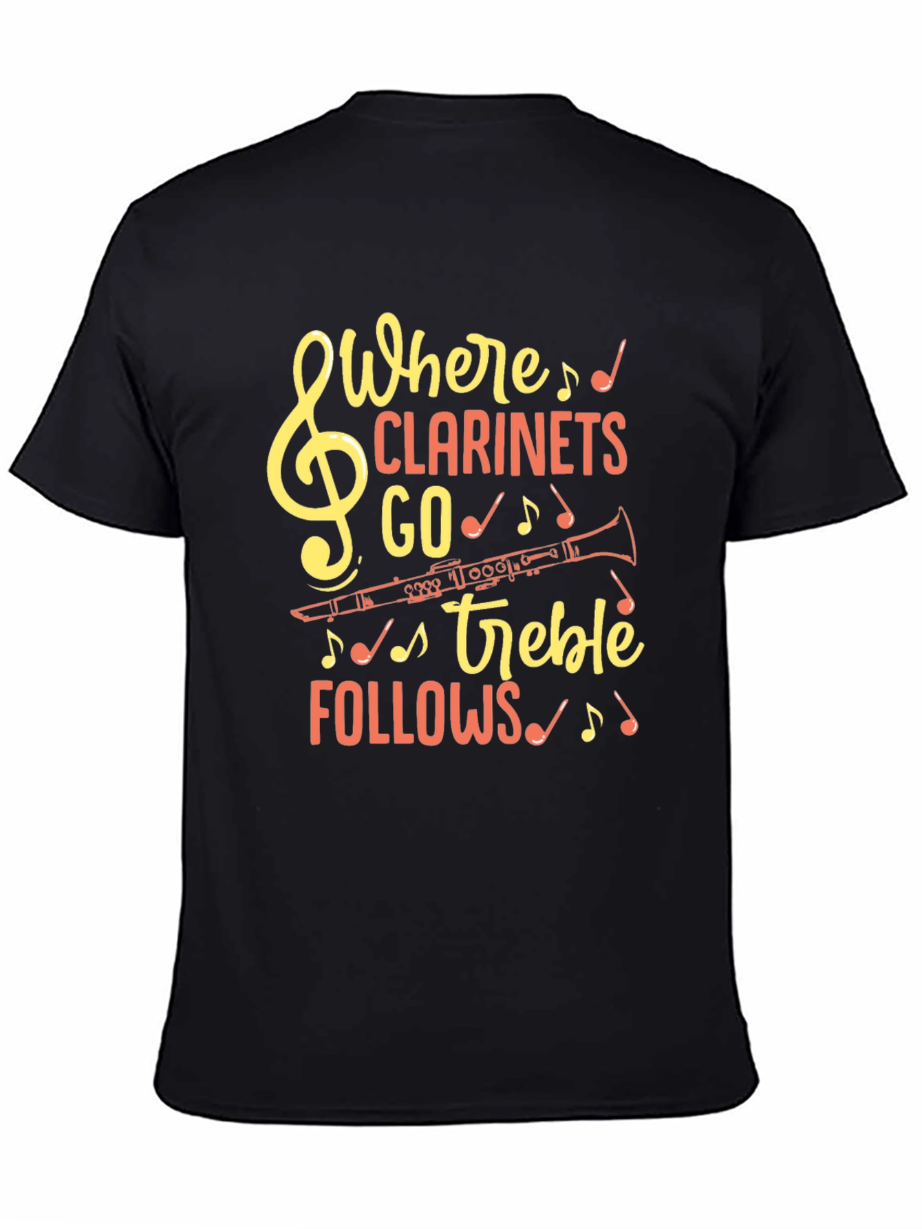 Black Where Clarinets Go Treble Follows T-Shirt view 4