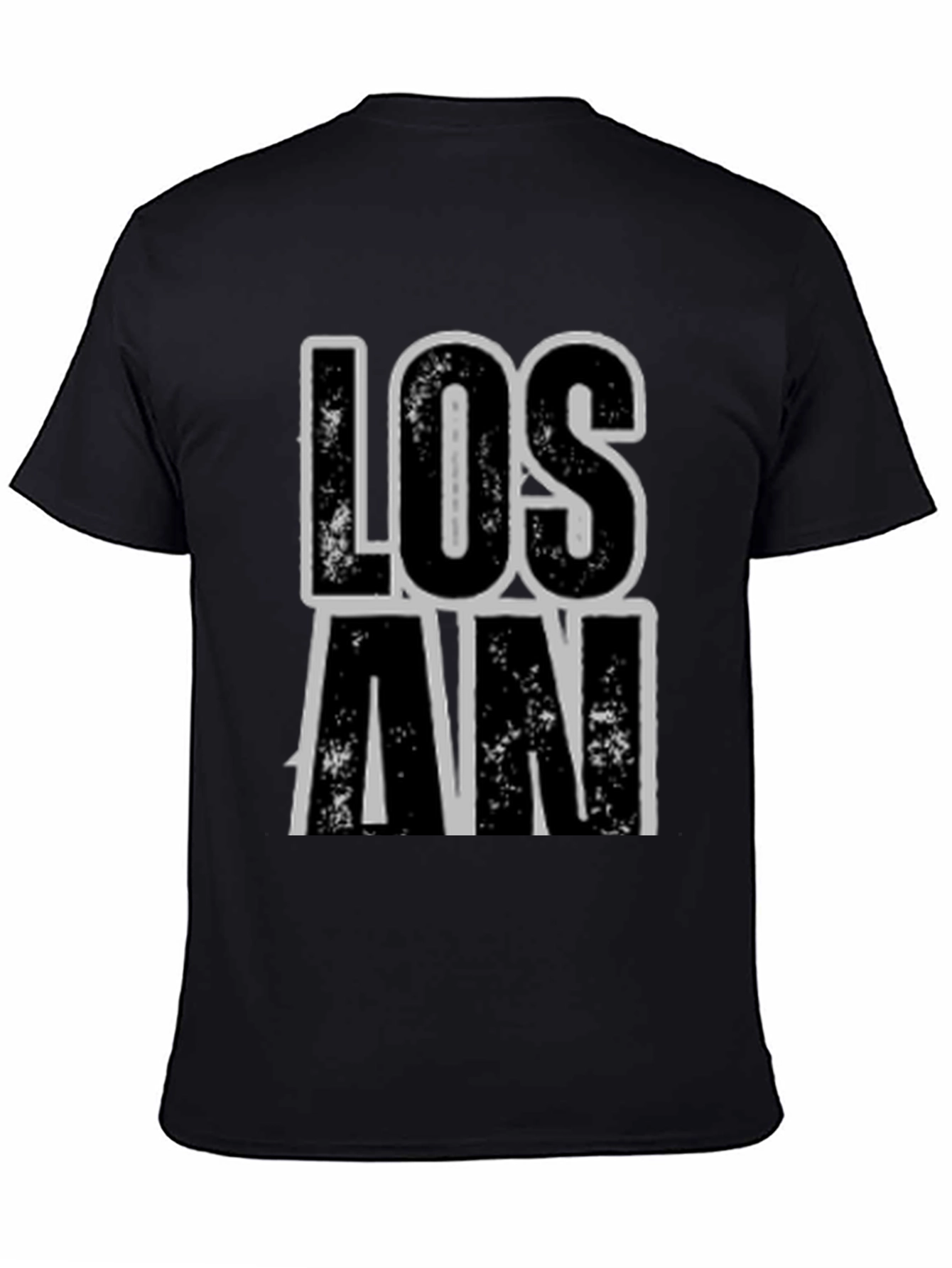 Black "Los An" Graphic Print Black T-Shirt view 4