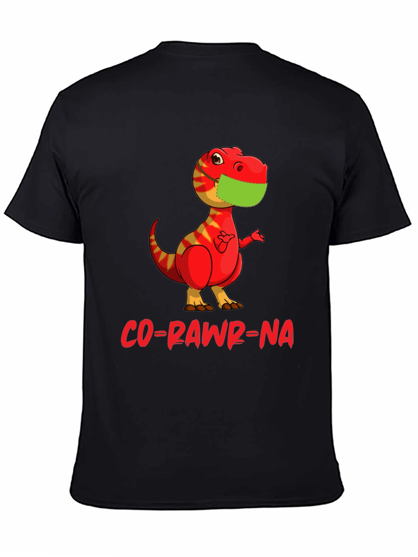 Black Co-Rawr-Na Dinosaur Graphic T-Shirt view 4