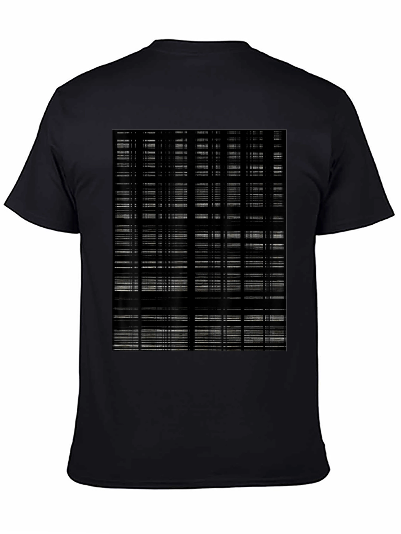 Black Modern Grid T-Shirt - Abstract Design view 4