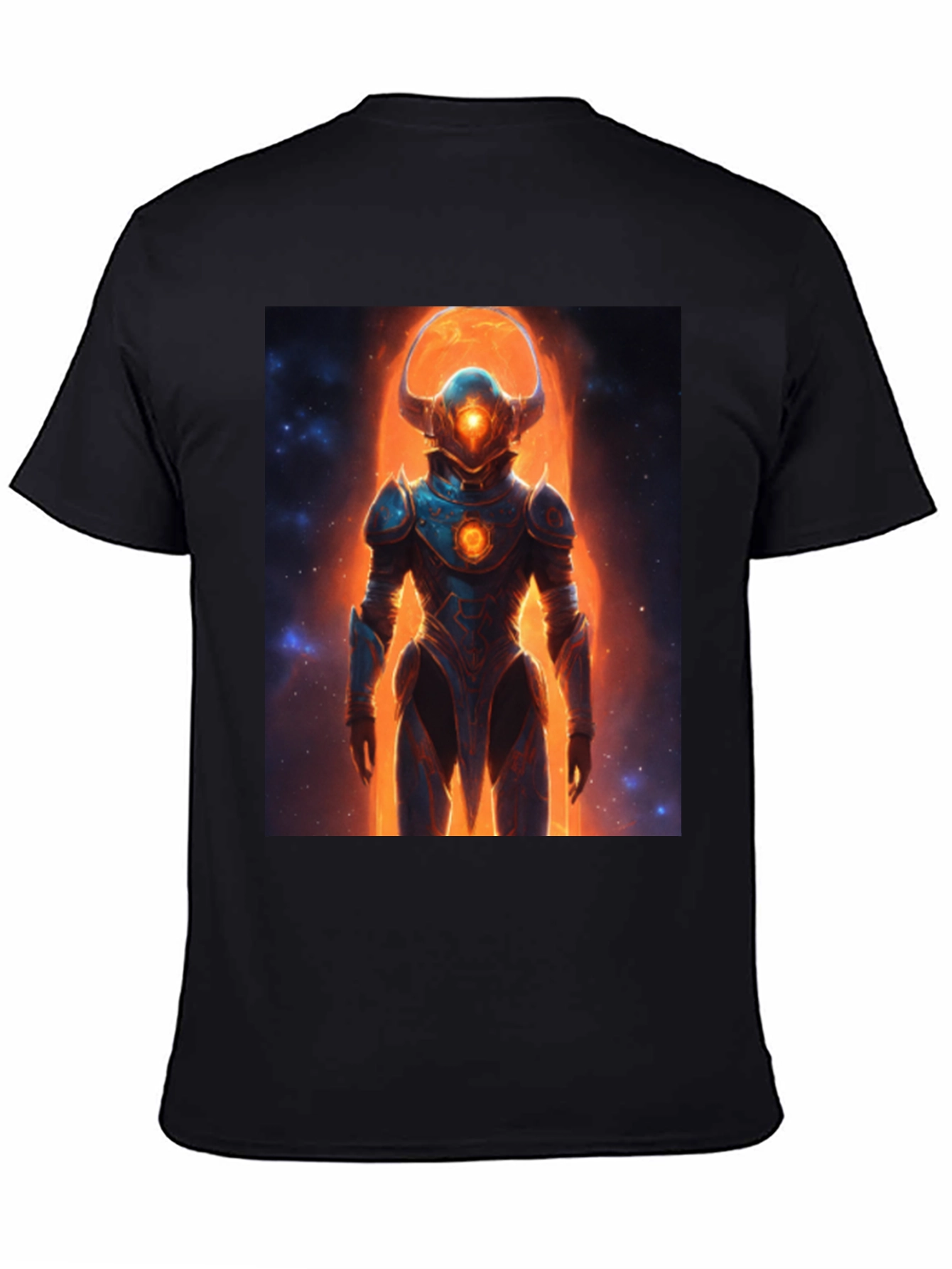Black Sci-Fi Warrior Graphic Tee - Men's Black T-Shirt view 4