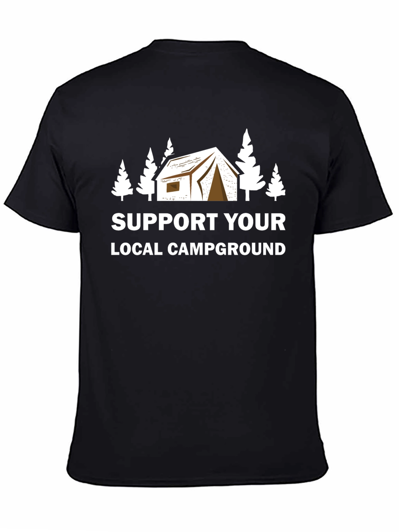 Black Support Your Local Campground Black T-Shirt view 4