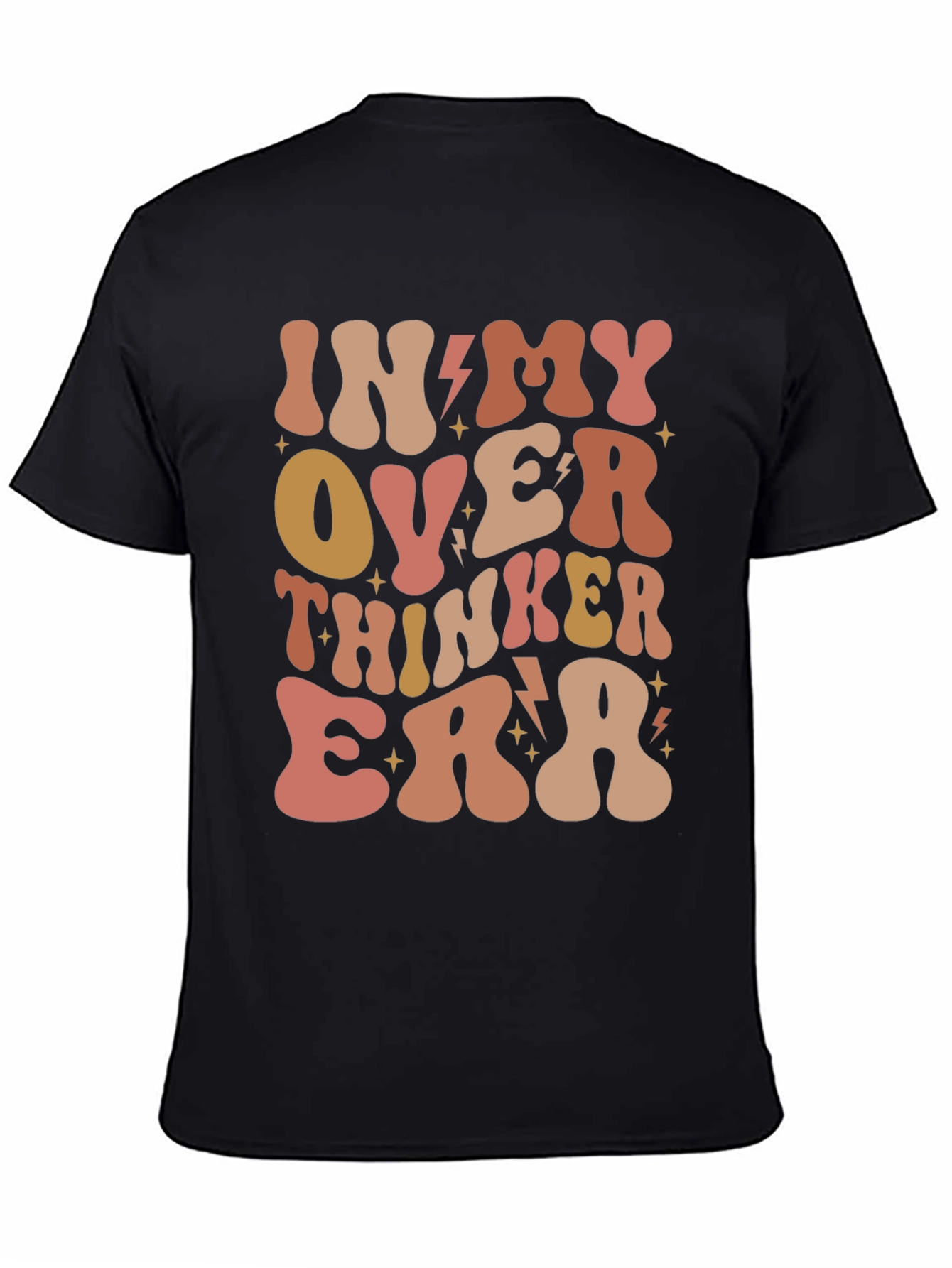 Black Over Thinker Era Tee - Trendy Retro Style view 4