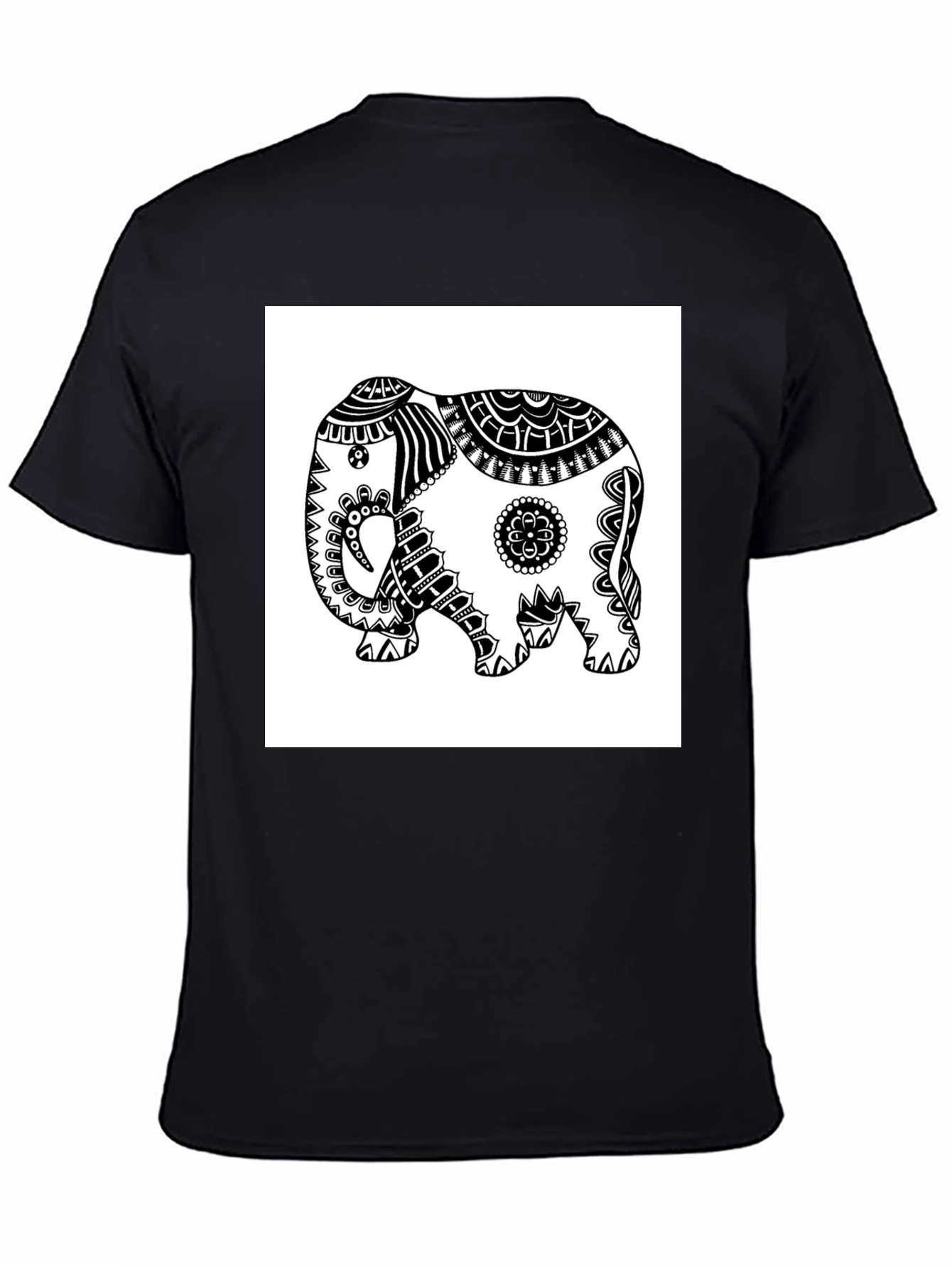 Black Elephant Graphic Tee - Black Casual T-Shirt view 4
