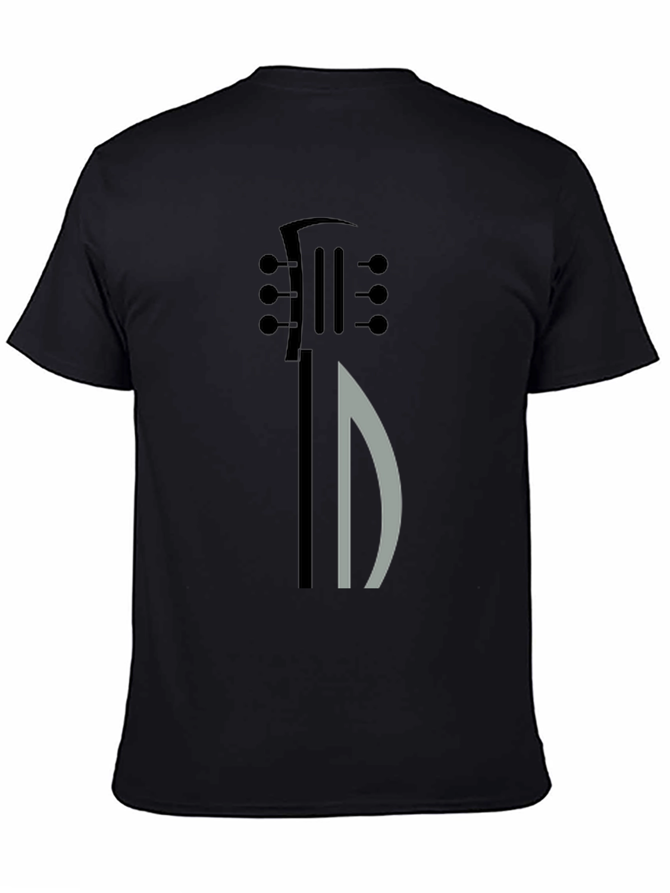 Black Guitar Graphic Tee - Modern Musical Shirt view 4