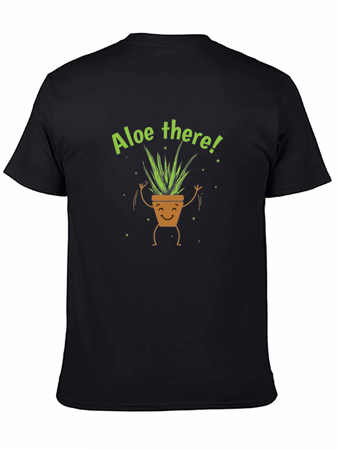 Black Aloe There Plant Graphic Tee - Black Cotton T-Shirt view 4