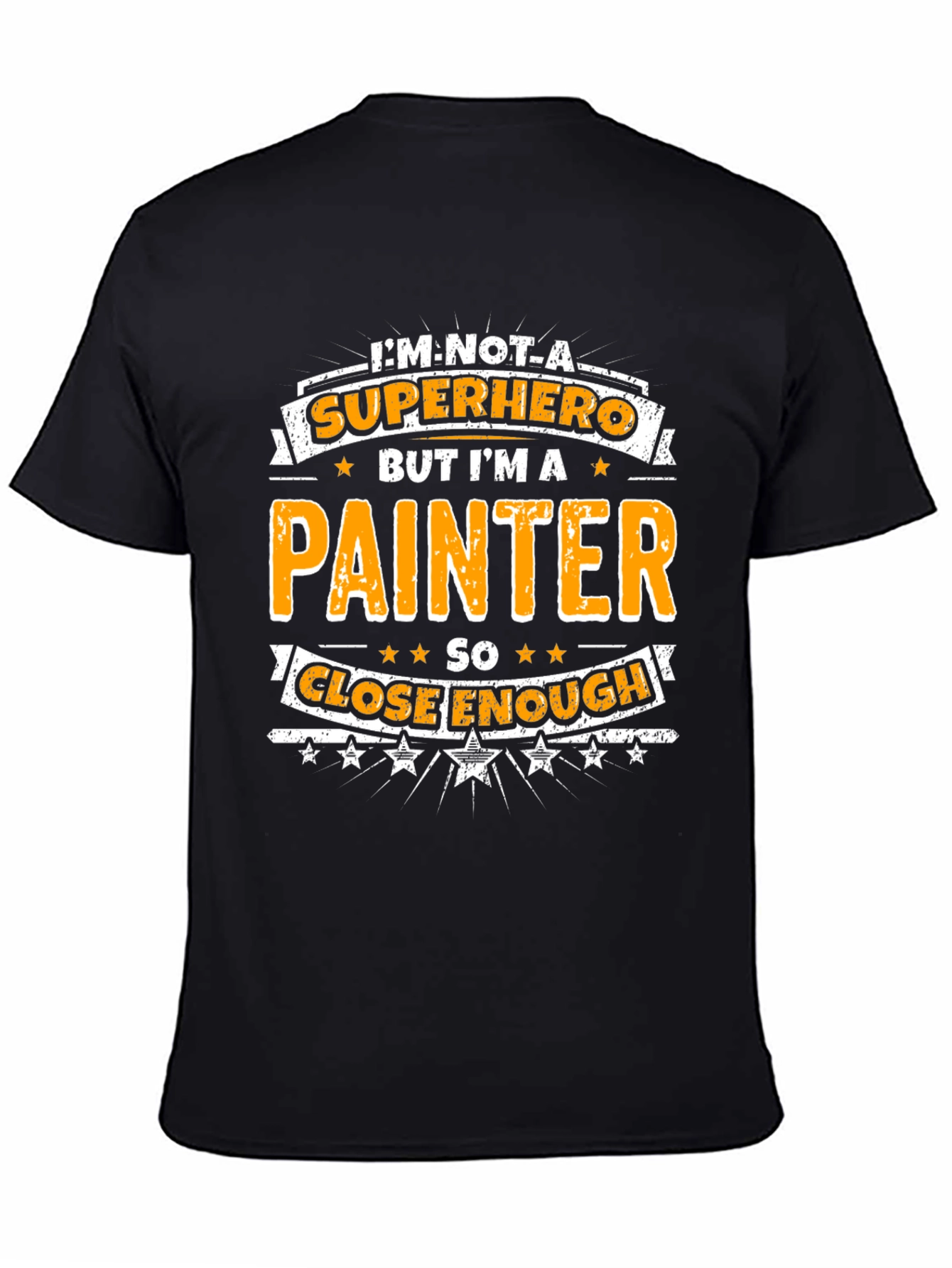 Black Painter Superhero Graphic T-Shirt - Funny Novelty Tee view 4