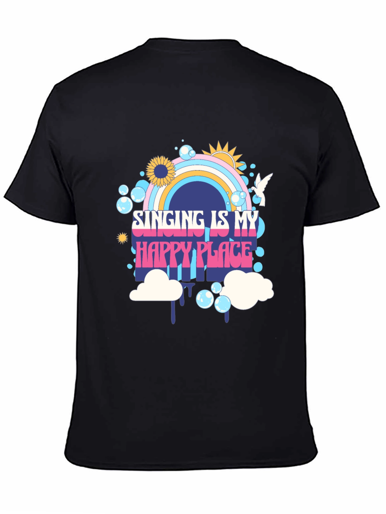 Black Singing Is My Happy Place Graphic Tee view 4