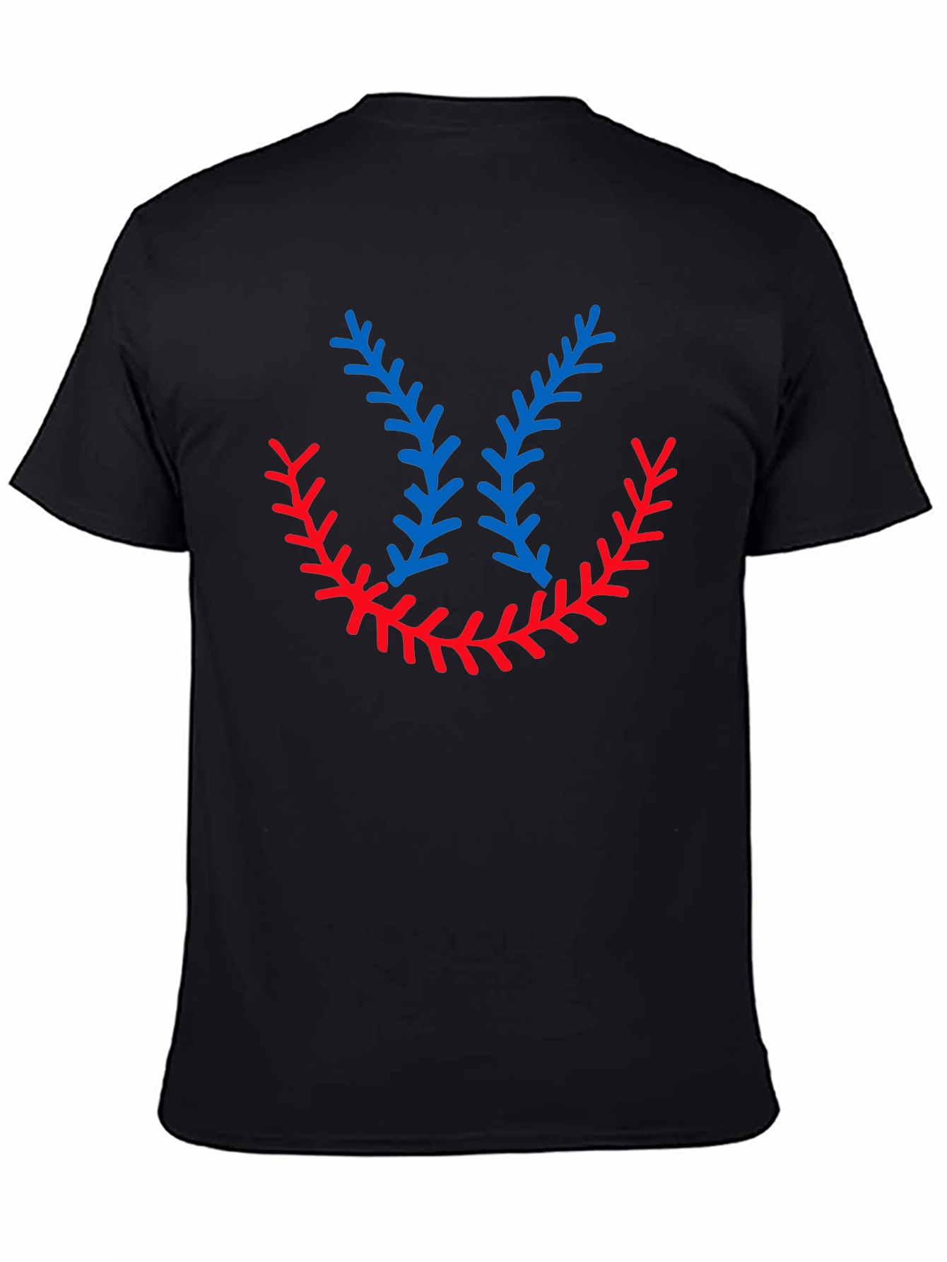 Black Baseball Stitching Graphic T-Shirt view 4