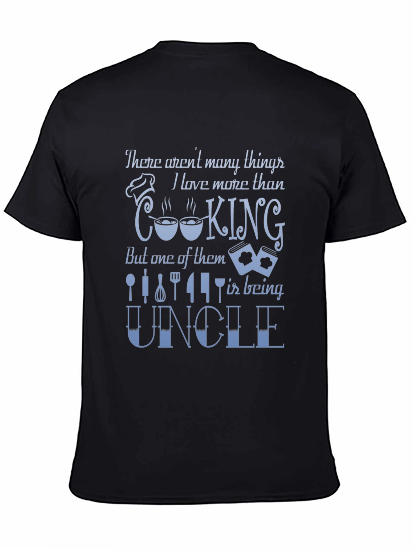 Black Funny Cooking Uncle T-Shirt view 4