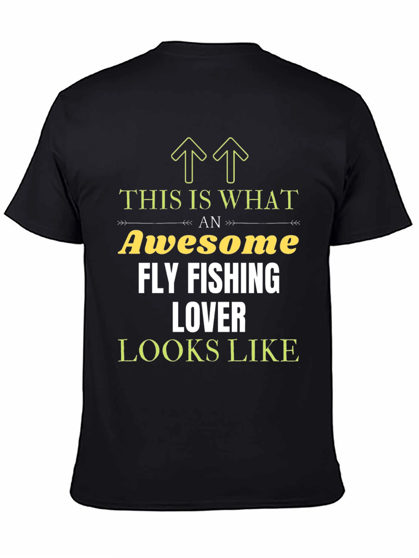Black Awesome Fly Fishing Lover T-Shirt view 4