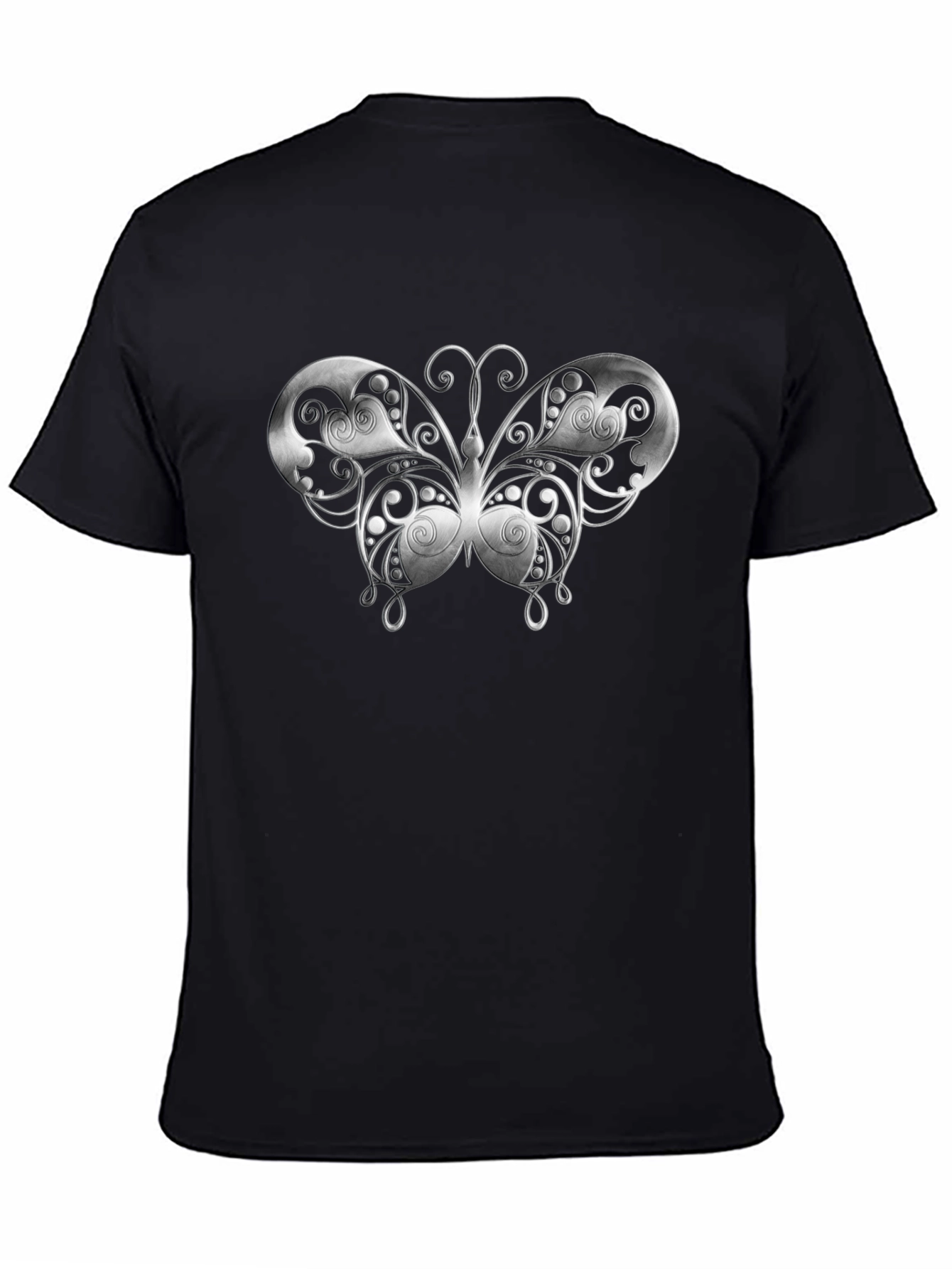 Black Butterfly Graphic Black T-Shirt view 4