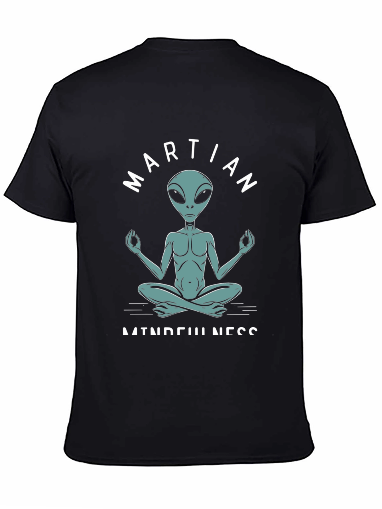Black Martian Mindfulness Meditation T-Shirt view 4