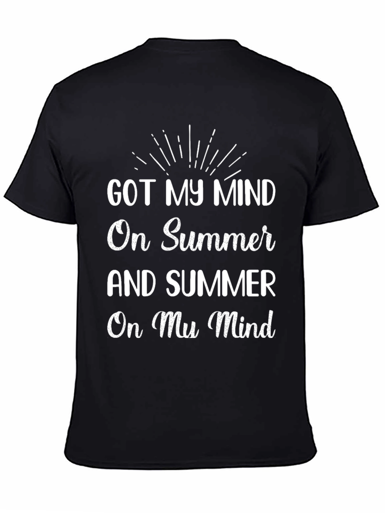 Black Summer Mind Graphic Tee - Black Cotton T-Shirt view 4