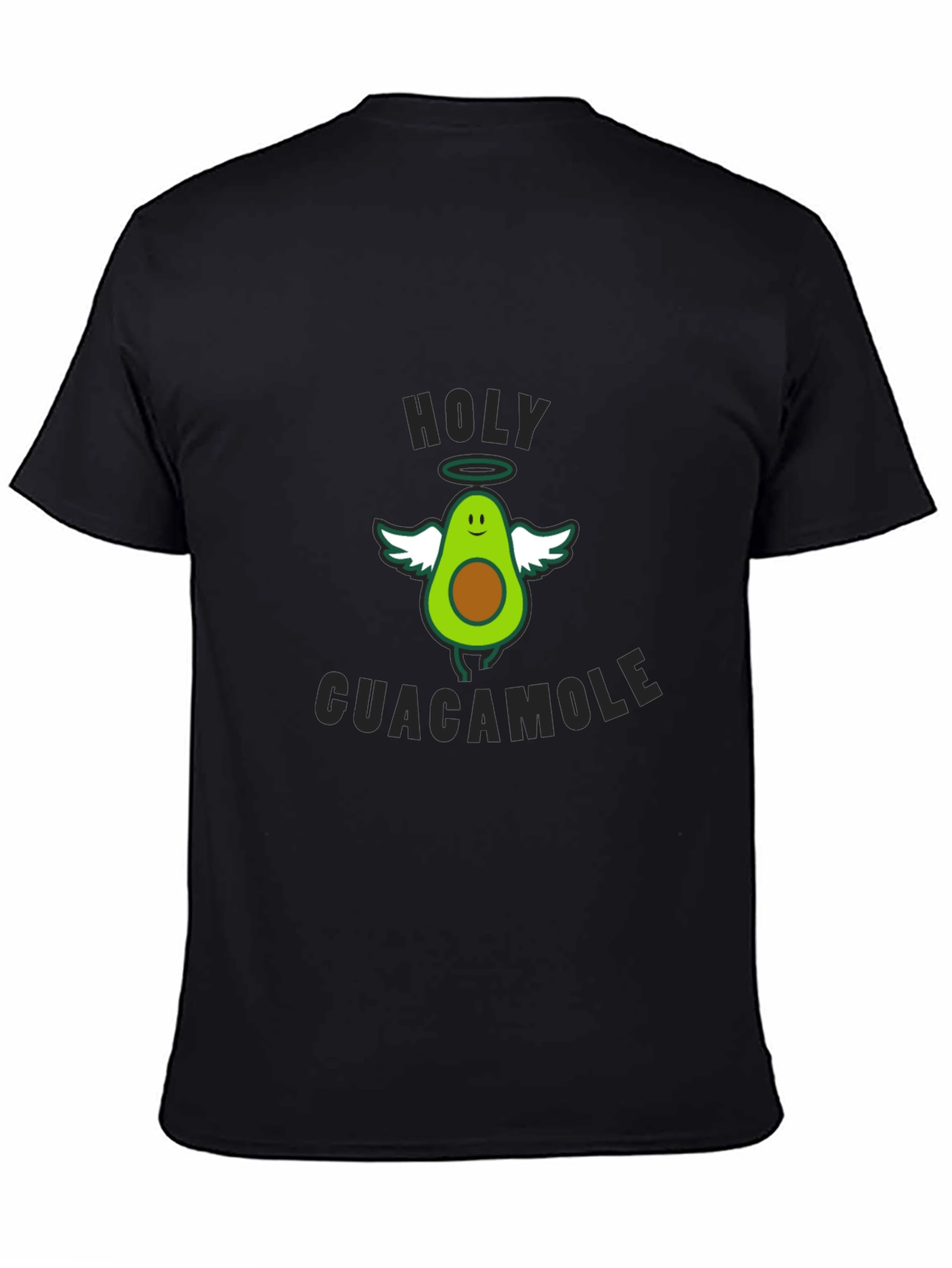 Black Holy Guacamole Graphic T-Shirt - Funny Avocado Tee view 4